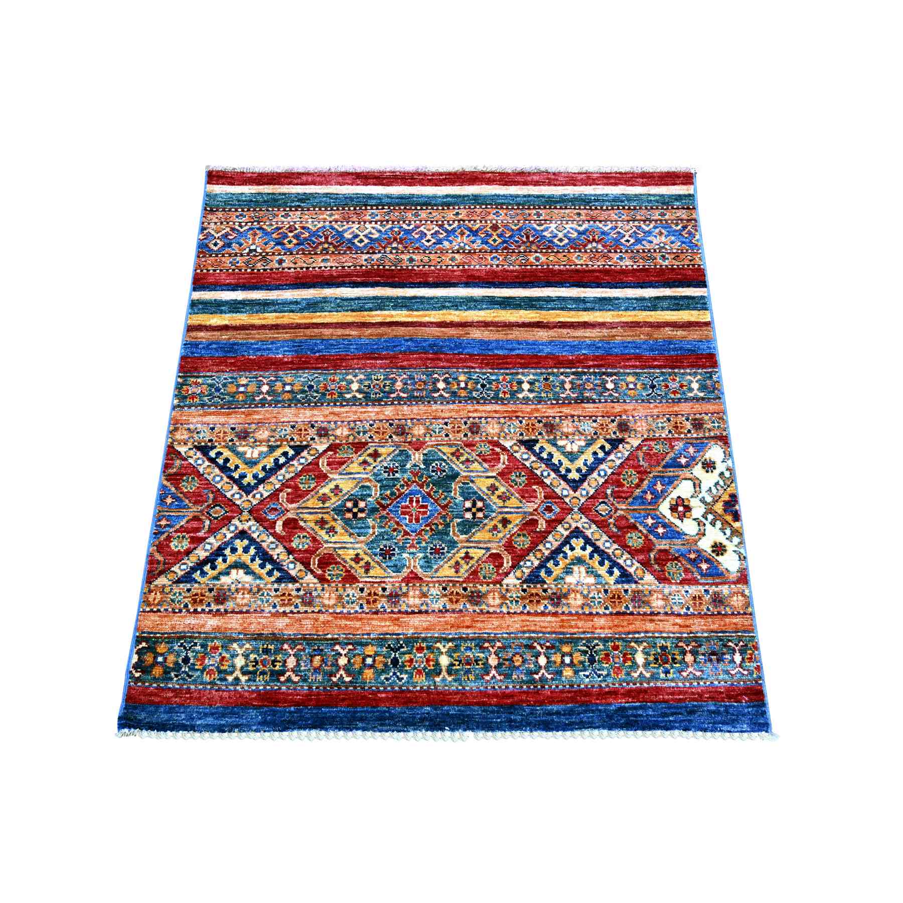Tribal-Geometric-Hand-Knotted-Rug-113035