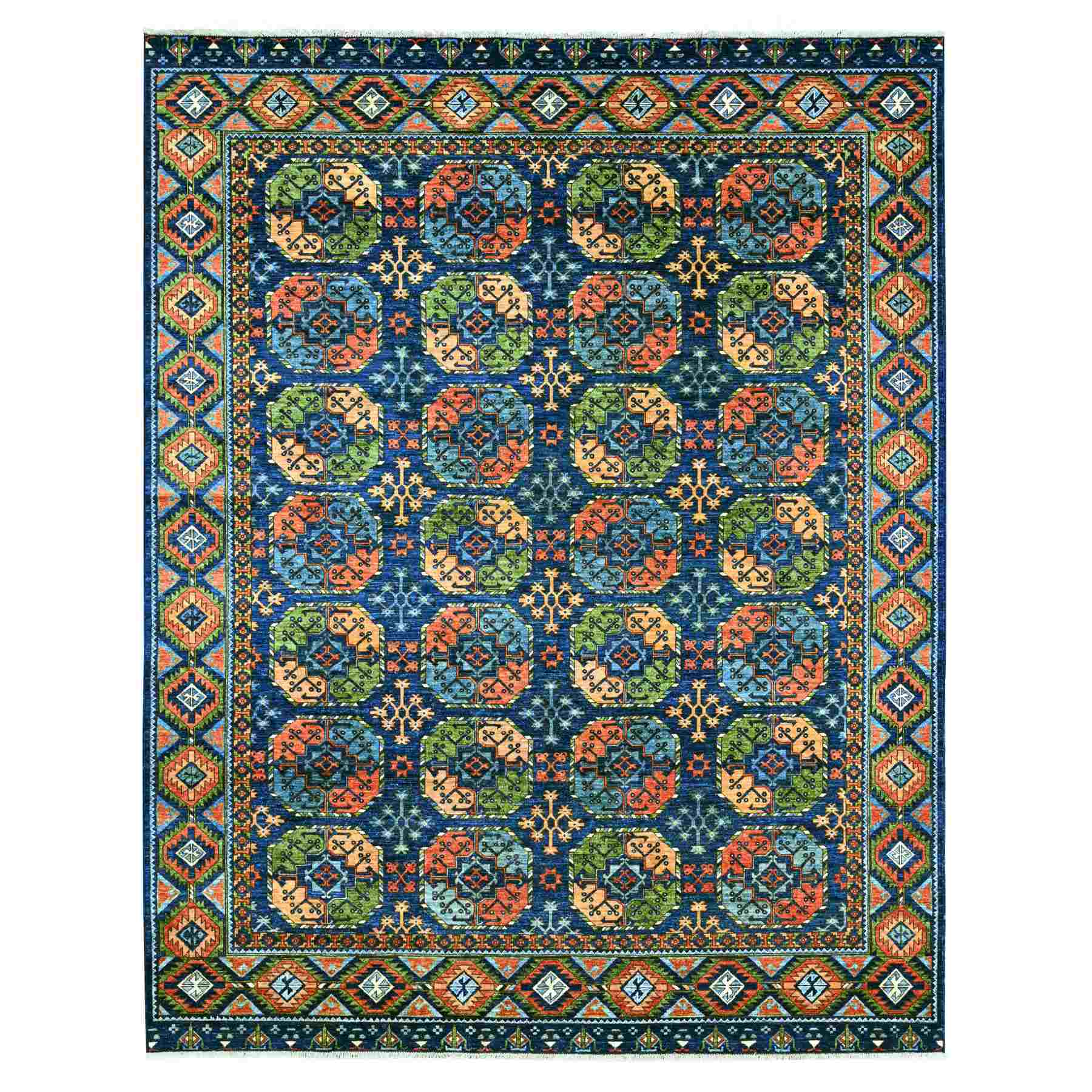 Tribal-Geometric-Hand-Knotted-Rug-113305