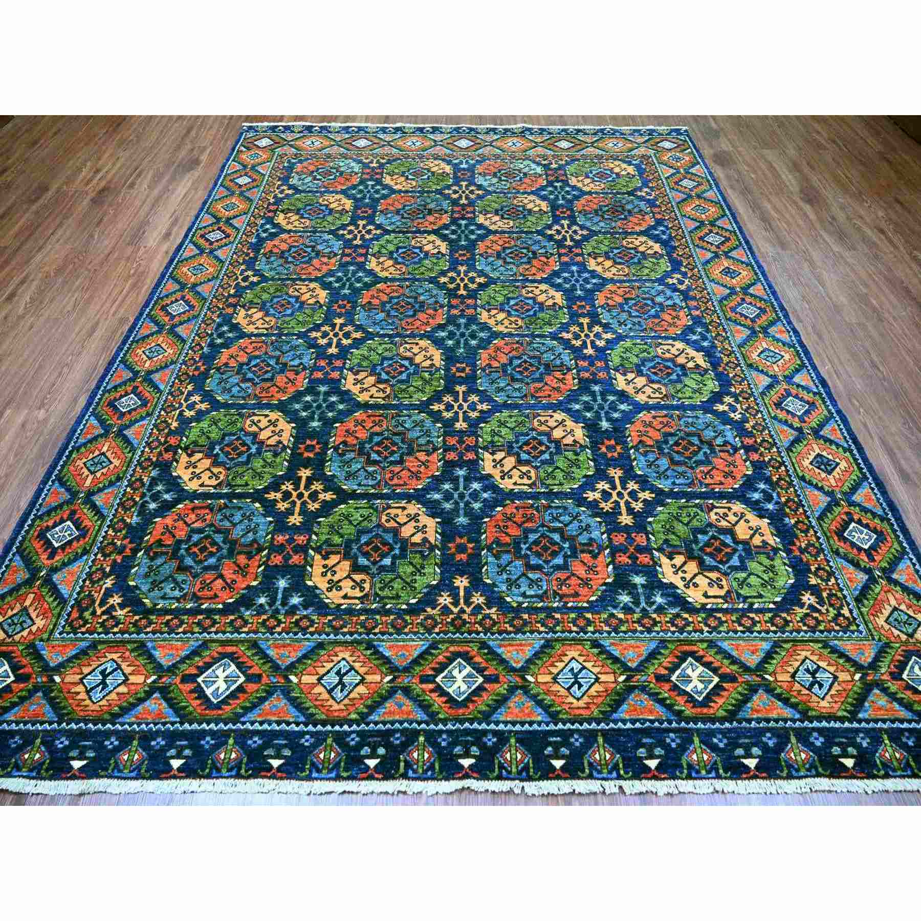 Tribal-Geometric-Hand-Knotted-Rug-113305