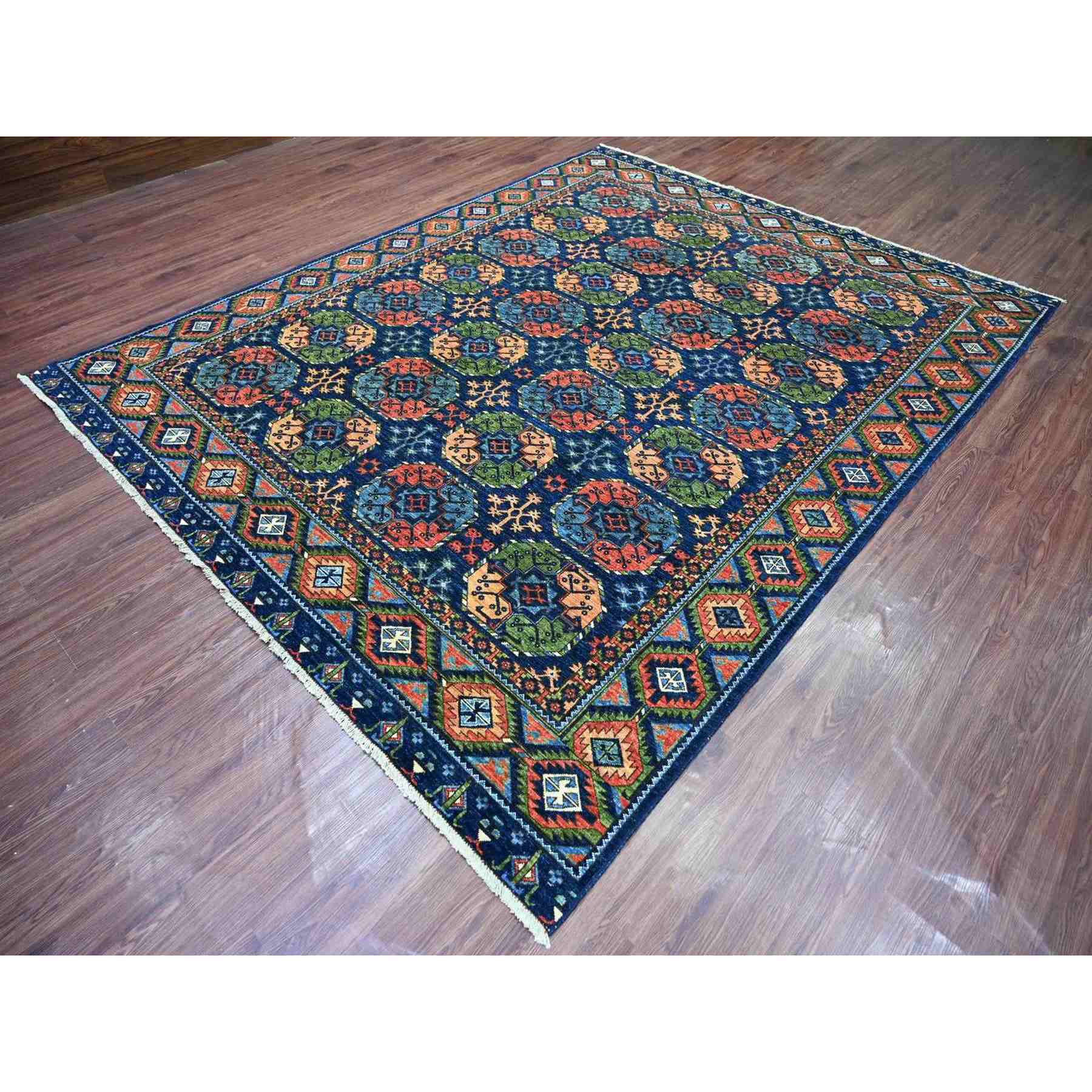 Tribal-Geometric-Hand-Knotted-Rug-113305