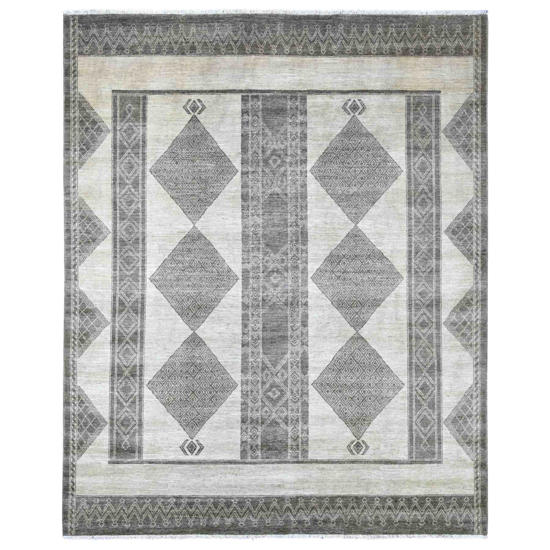 Tribal-Geometric-Hand-Knotted-Rug-113475