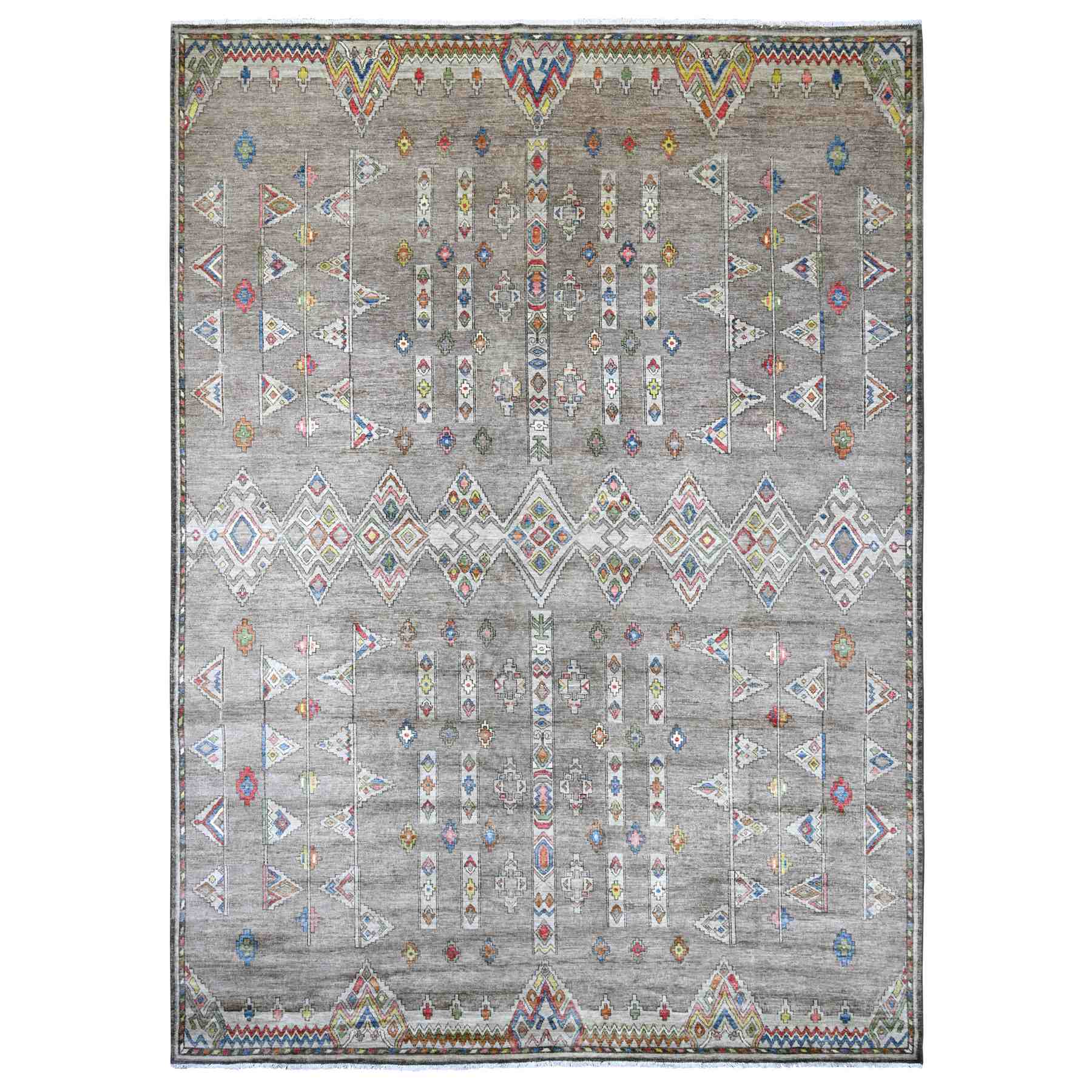 Tribal-Geometric-Hand-Knotted-Rug-113480