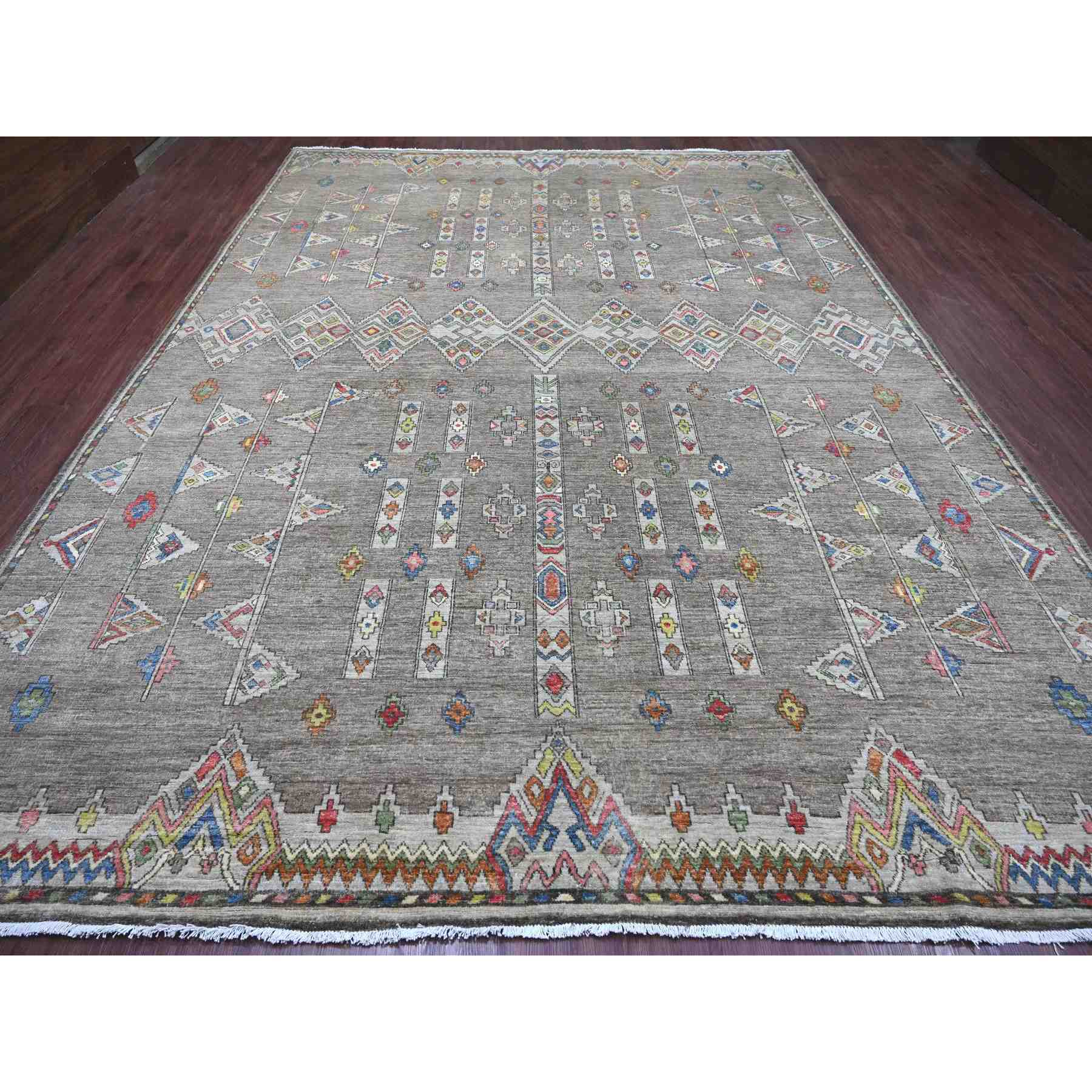 Tribal-Geometric-Hand-Knotted-Rug-113480