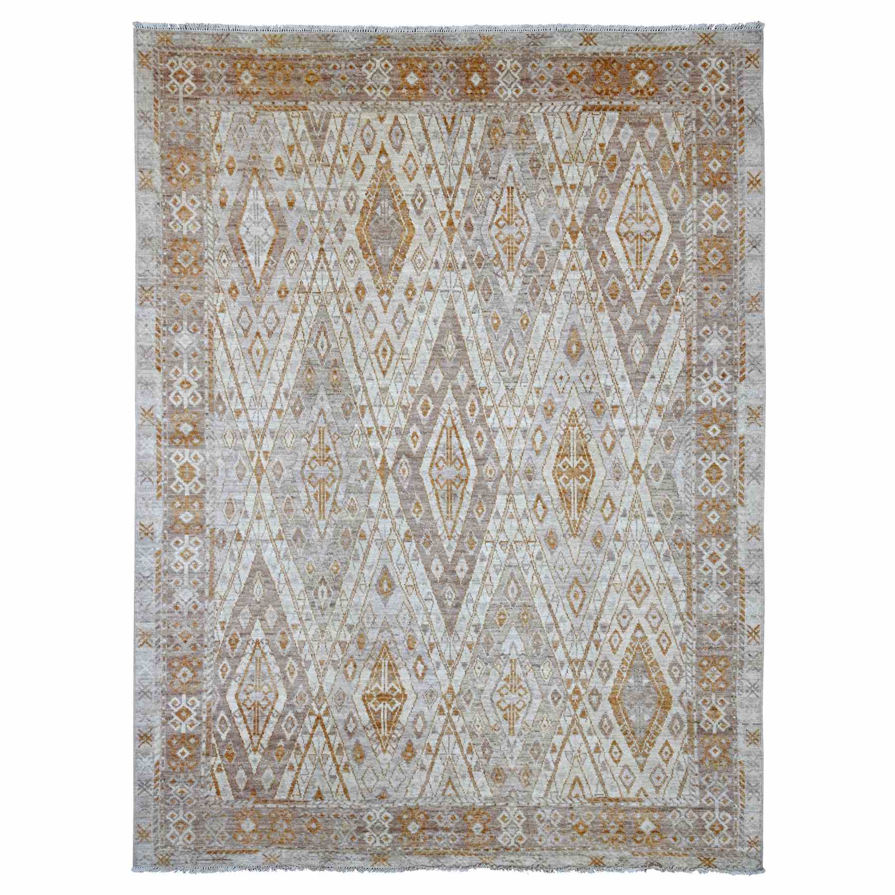 Tribal-Geometric-Hand-Knotted-Rug-113730