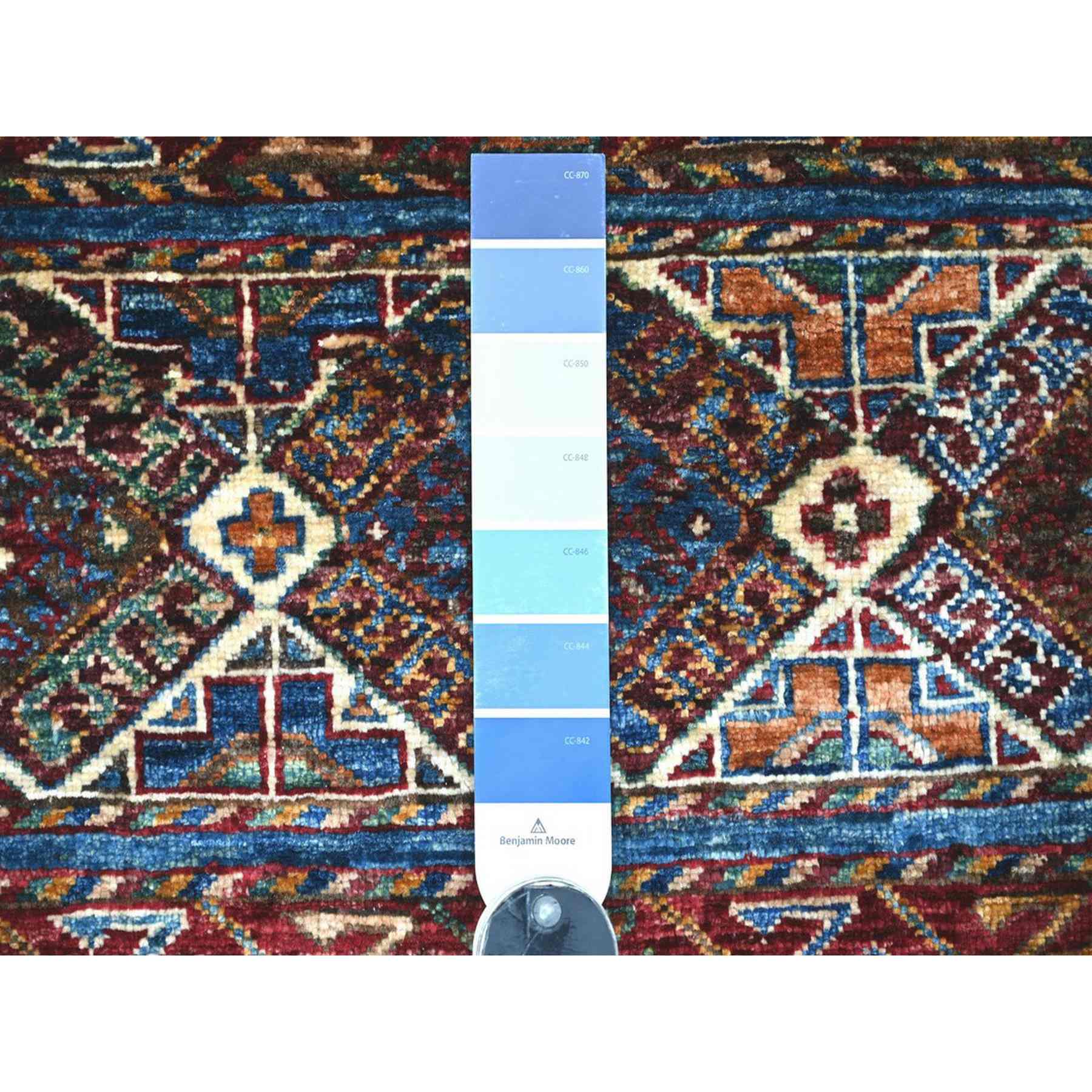 Tribal-Geometric-Hand-Knotted-Rug-113900