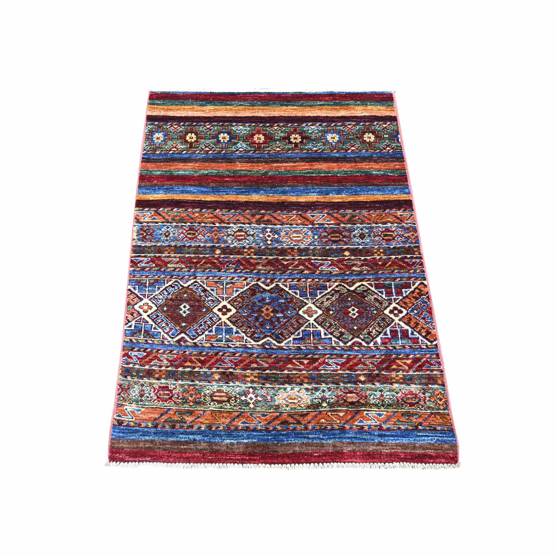 Tribal-Geometric-Hand-Knotted-Rug-114160