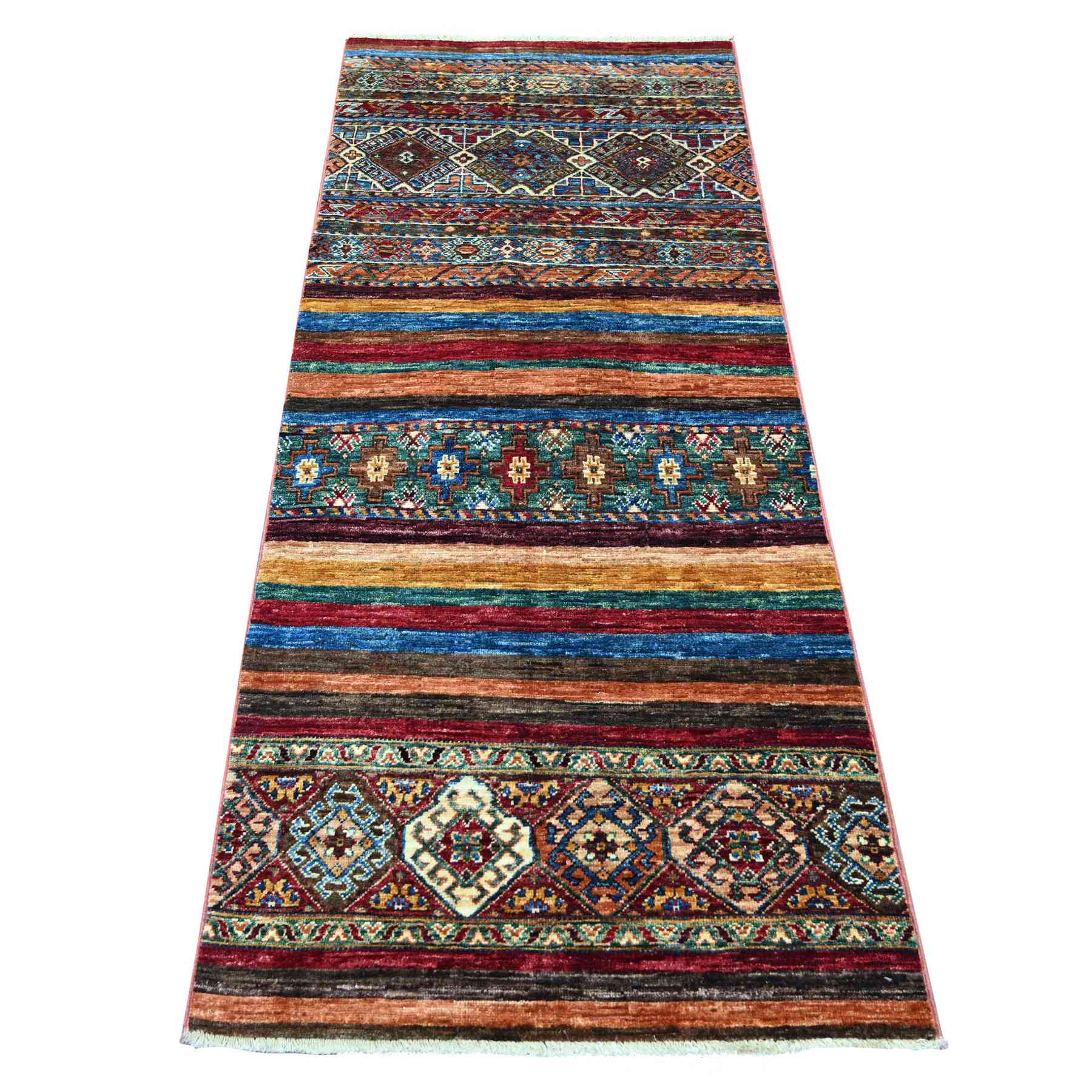 Tribal-Geometric-Hand-Knotted-Rug-114170
