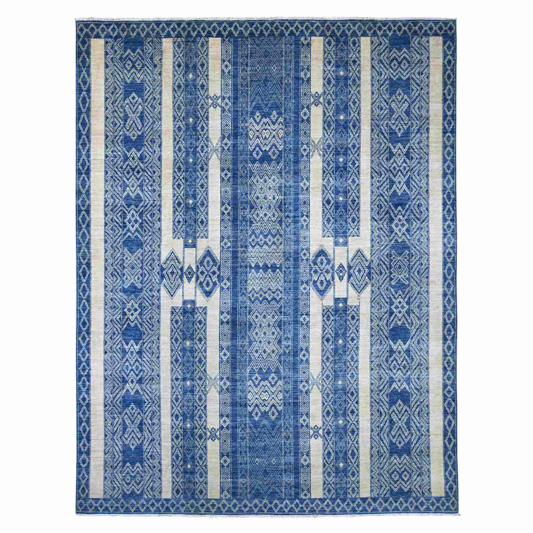 Tribal-Geometric-Hand-Knotted-Rug-114220