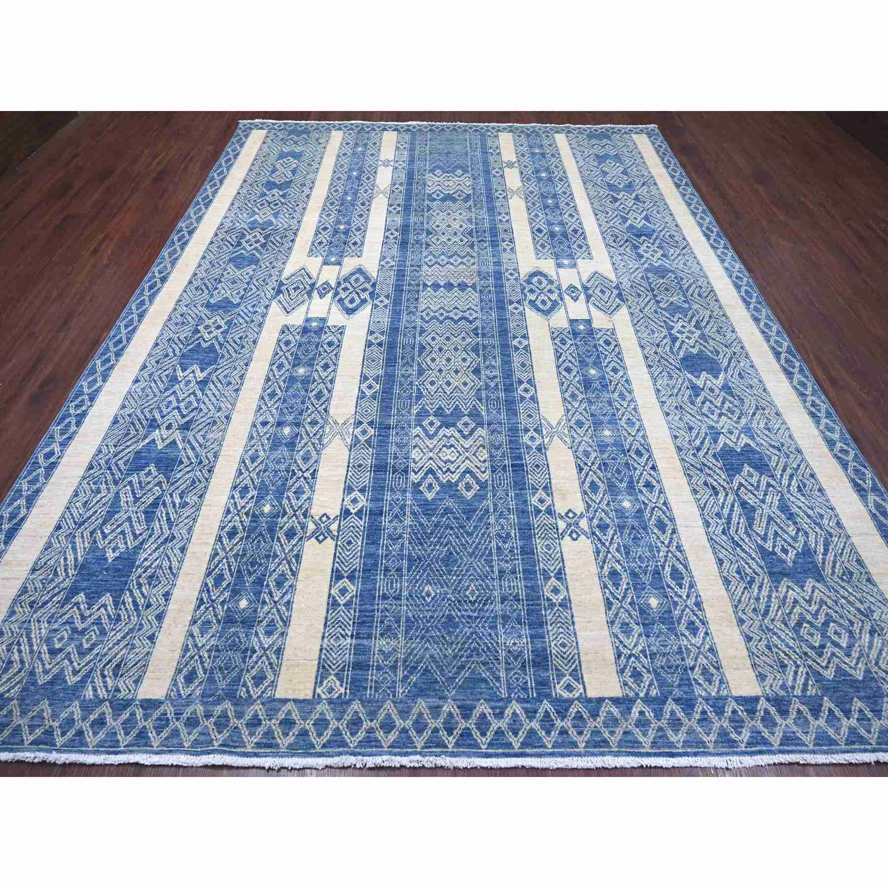 Tribal-Geometric-Hand-Knotted-Rug-114220