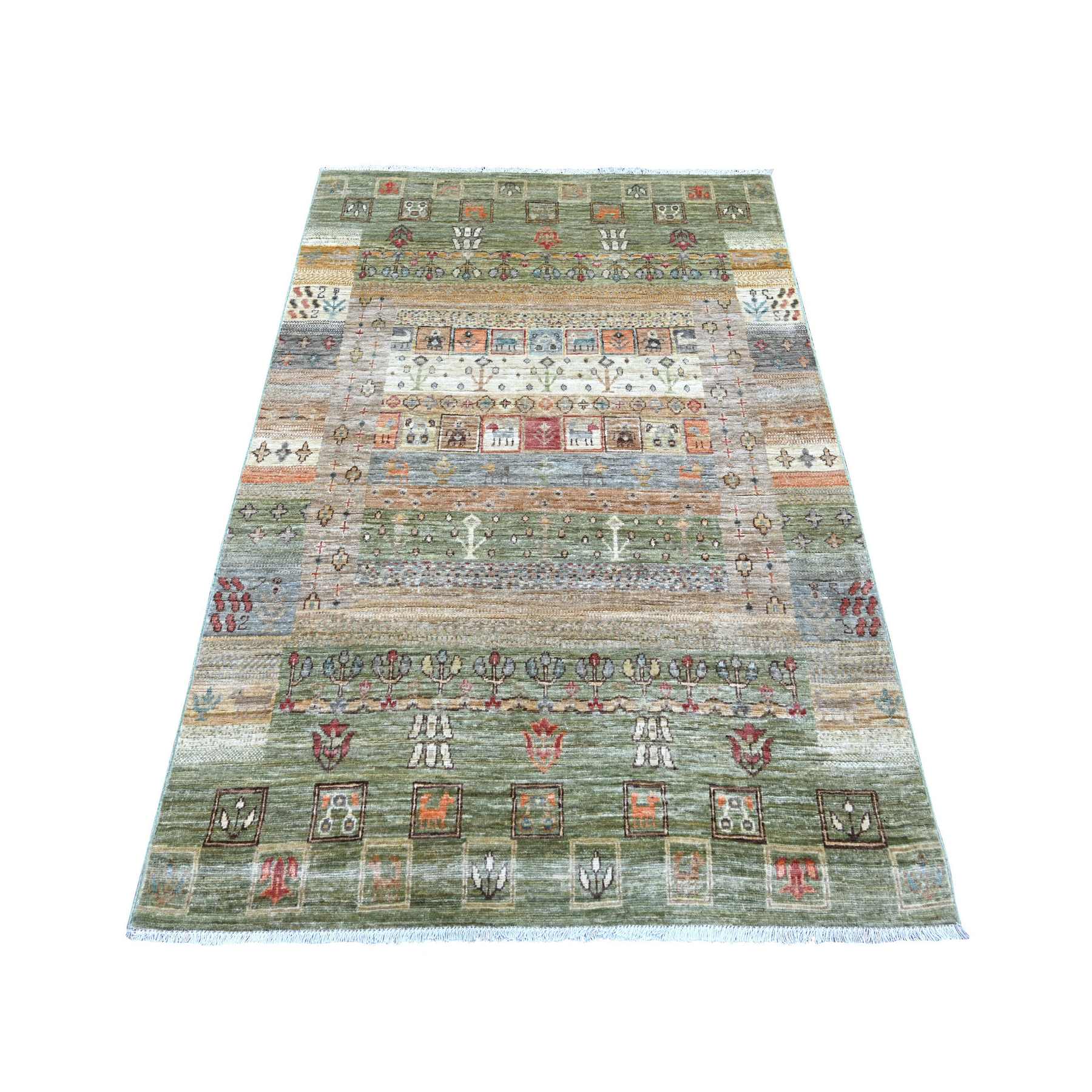 Tribal-Geometric-Hand-Knotted-Rug-114340