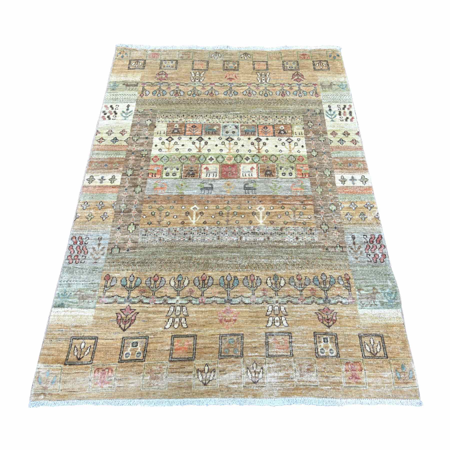 Tribal-Geometric-Hand-Knotted-Rug-114350
