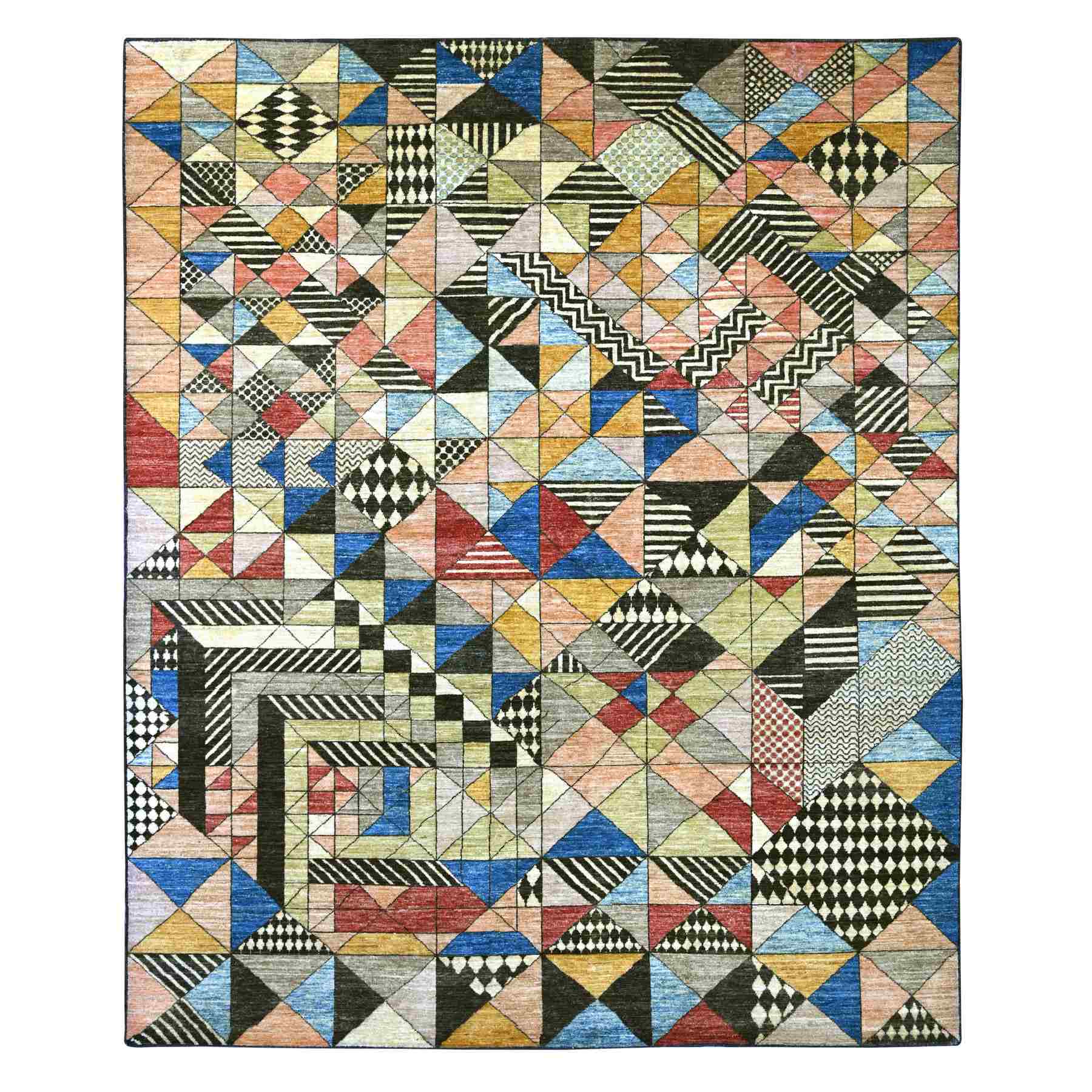 Tribal-Geometric-Hand-Knotted-Rug-114815