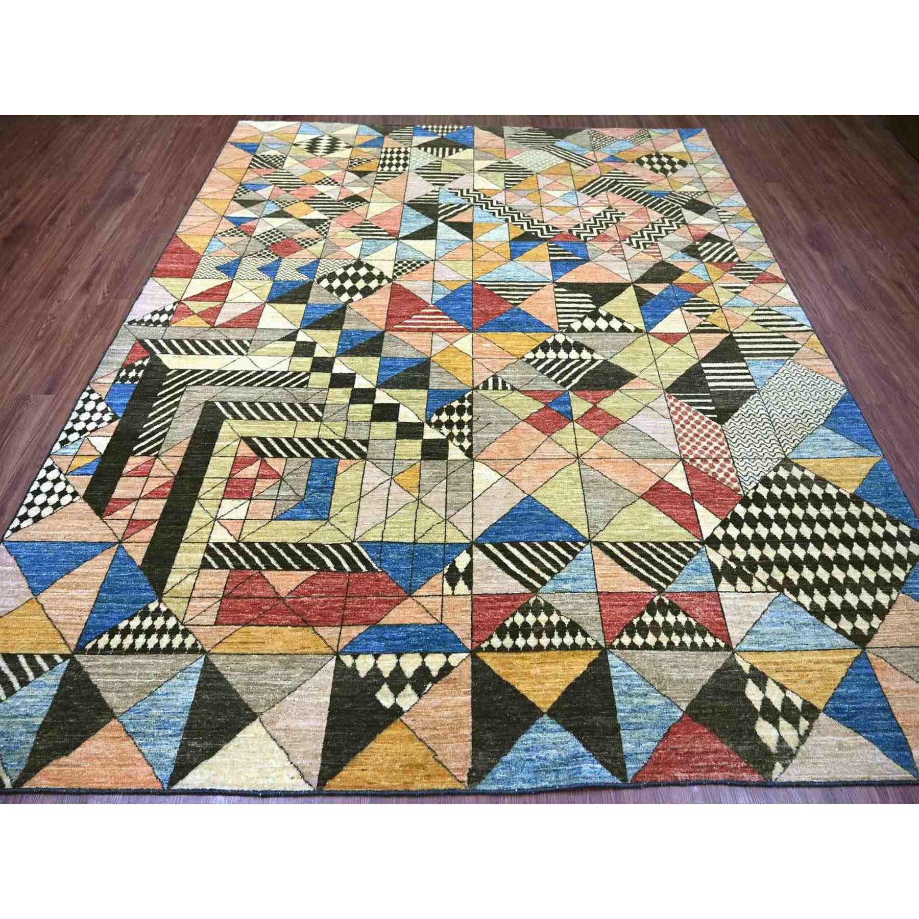 Tribal-Geometric-Hand-Knotted-Rug-114815