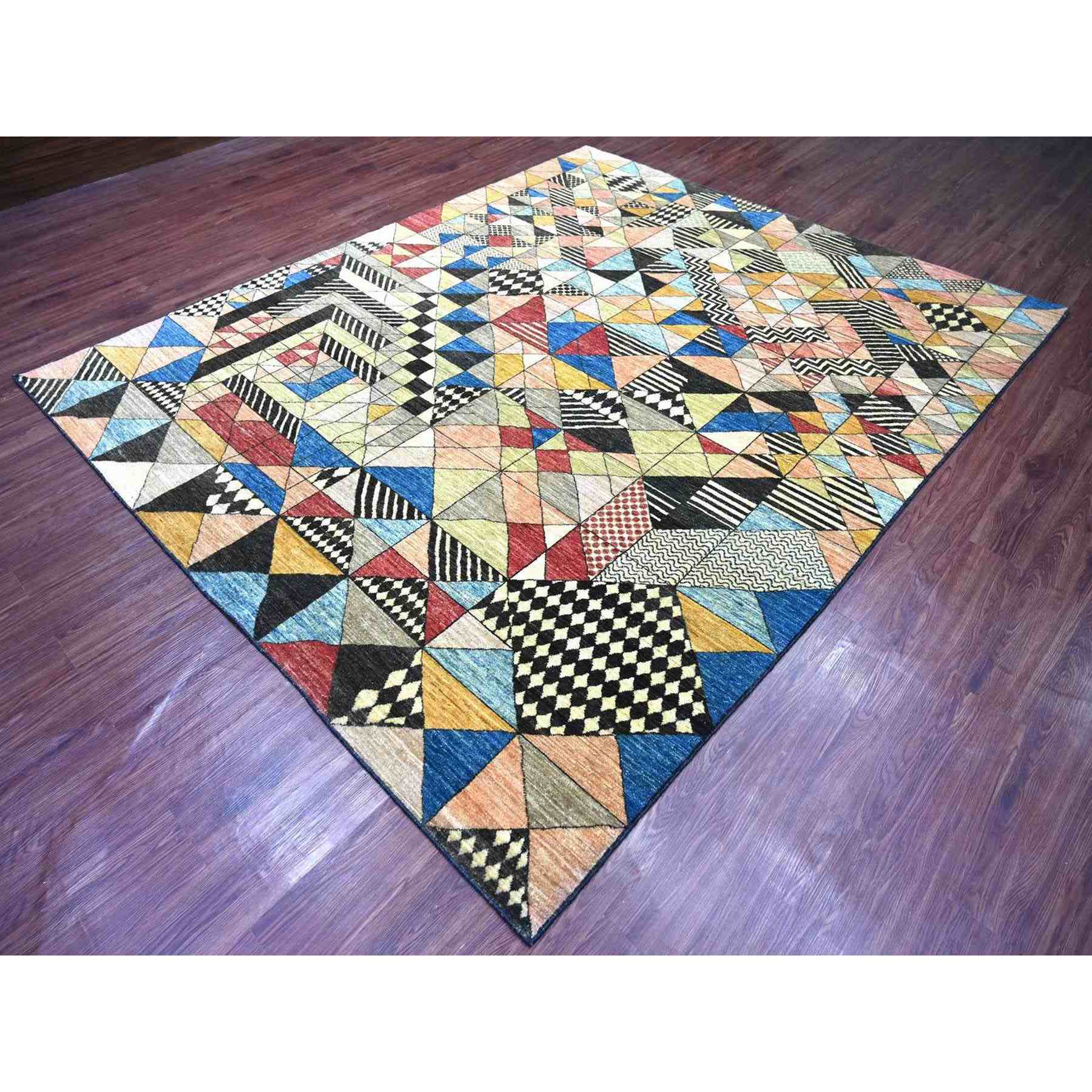 Tribal-Geometric-Hand-Knotted-Rug-114815