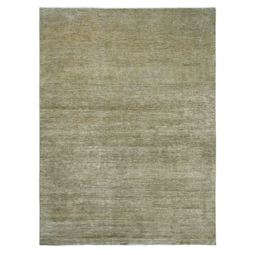 Khaki Brown, Plain Solid Pattern, Hand Knotted, Hand Spun Ghazni Wool, Lush and Plush, XL, Oversized, Oriental 