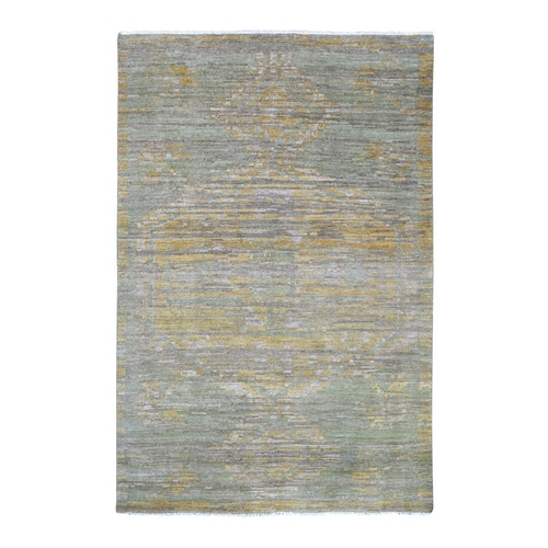 Spanish Gray, Whimsical Collection, 100% High Mountain Wool with Futuristic Modern Design, Hand Knotted, Oriental 