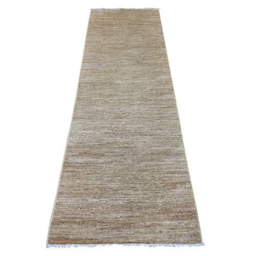 Beaver Brown, Plain Solid Pattern, Hand Knotted, Hand Spun Ghazni Wool, Lush and Plush, Runner, Oriental 