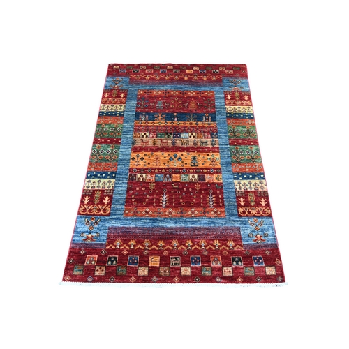Rust Red, Hand Knotted, Natural Wool, Fine Kashkuli Gabbeh with Small Animal Figurines, Vegetable Dyes, Oriental 