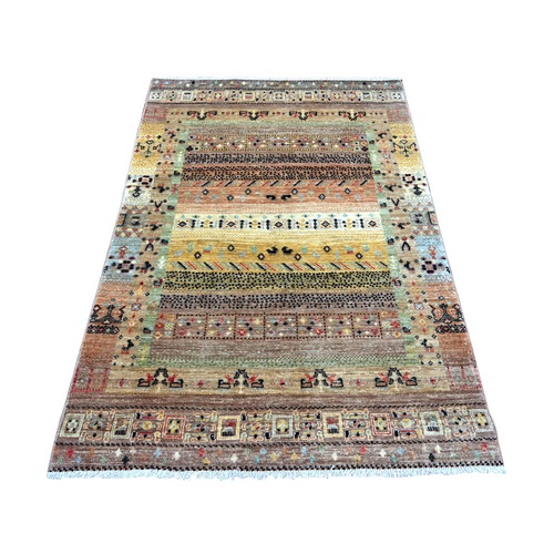 Shades of Brown, Fine Kashkuli Gabbeh with Small Animal Figurines, Hand Knotted, Soft Wool, Vegetable Dyes, Oriental 