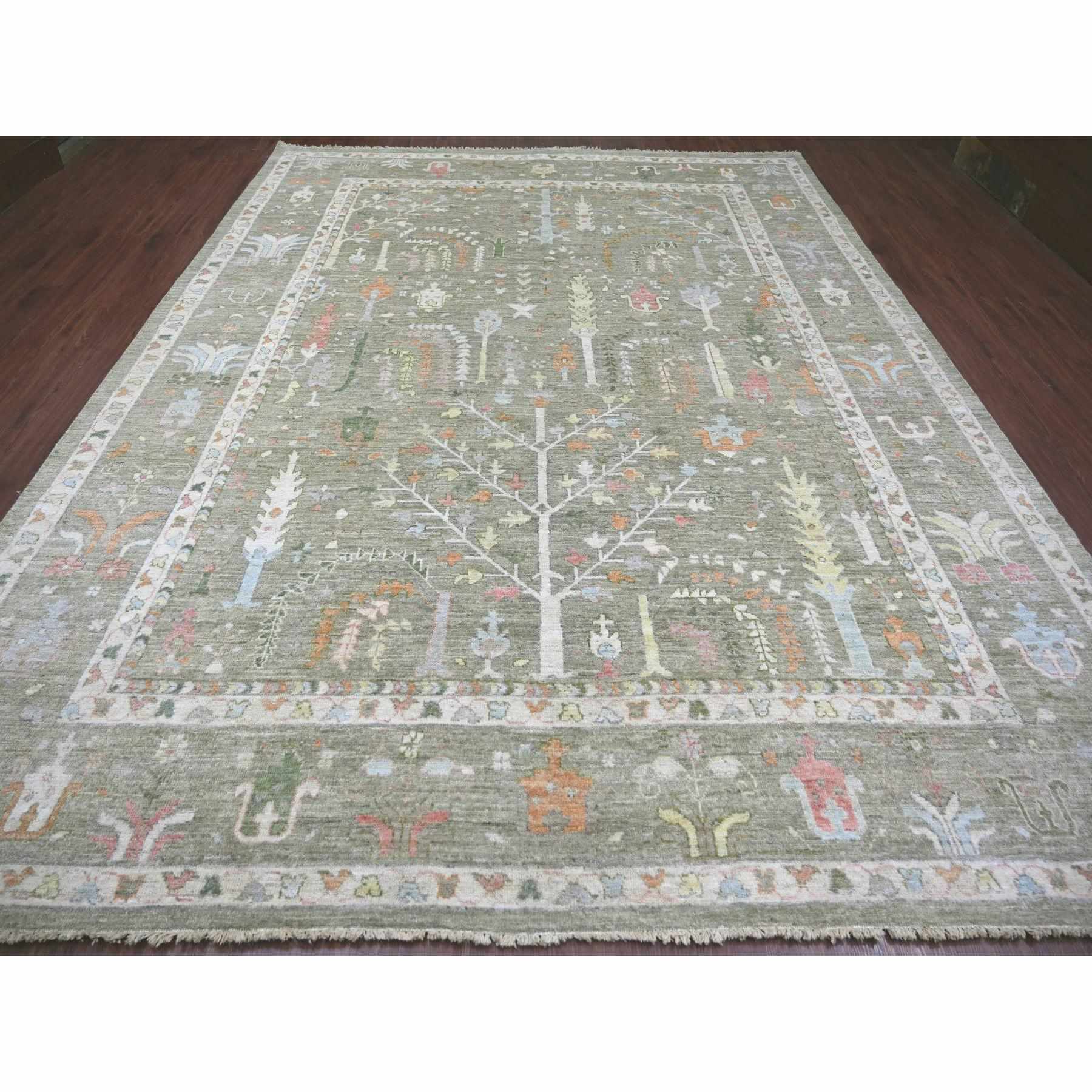 Oushak-And-Peshawar-Hand-Knotted-Rug-119465