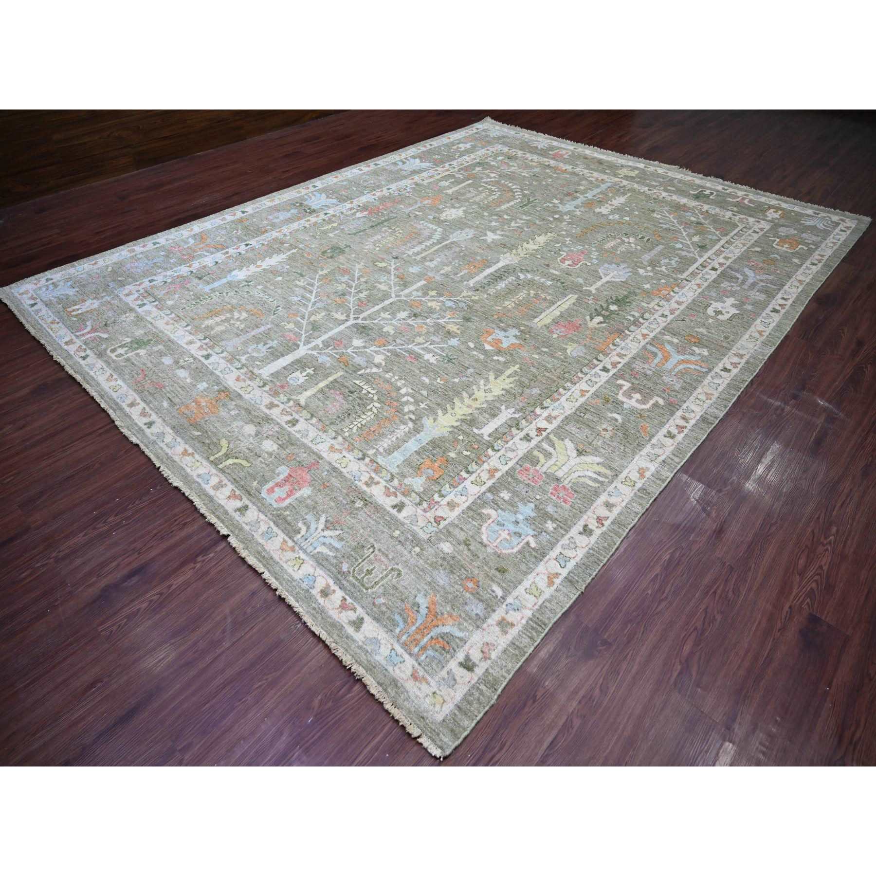 Oushak-And-Peshawar-Hand-Knotted-Rug-119465