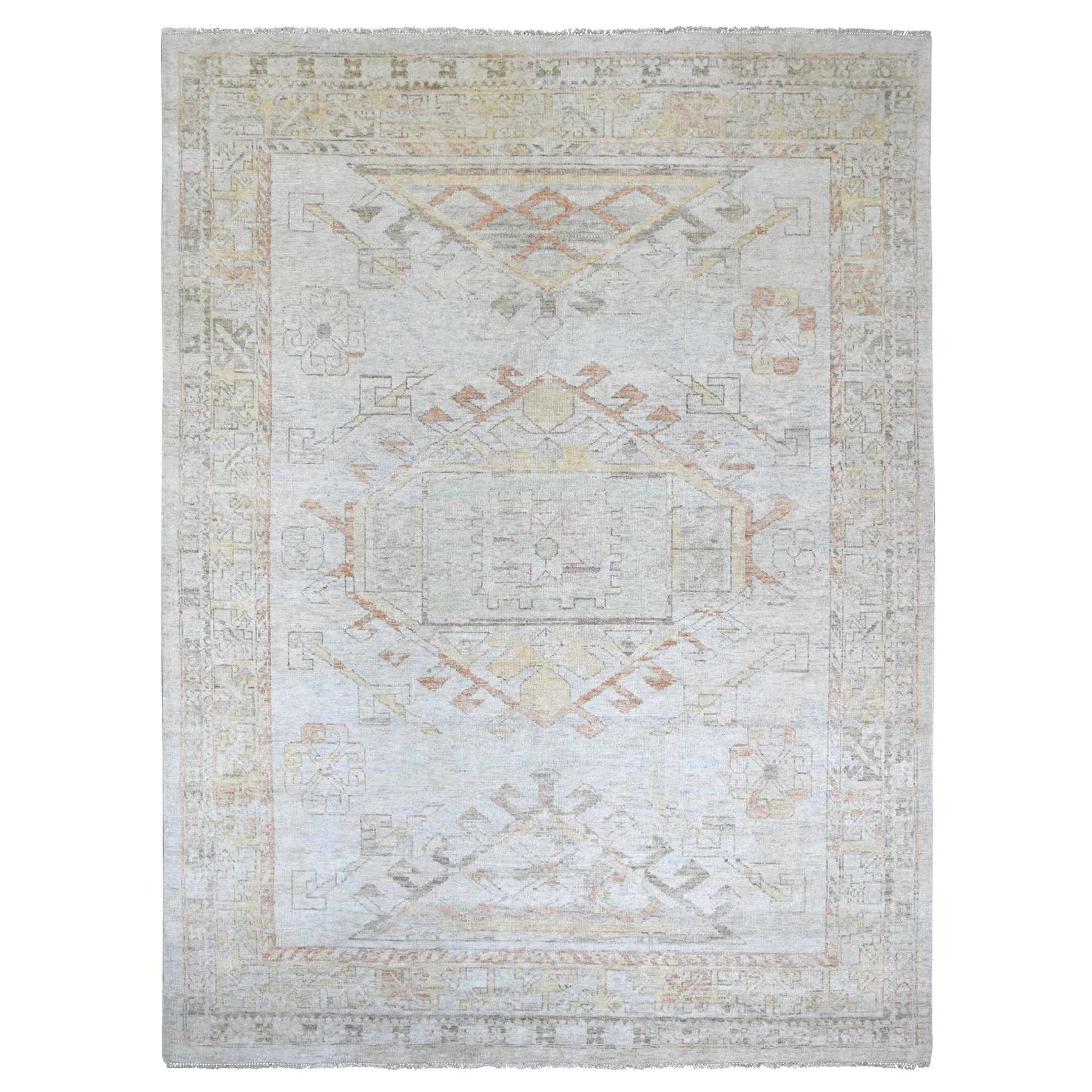 Oushak-And-Peshawar-Hand-Knotted-Rug-119480