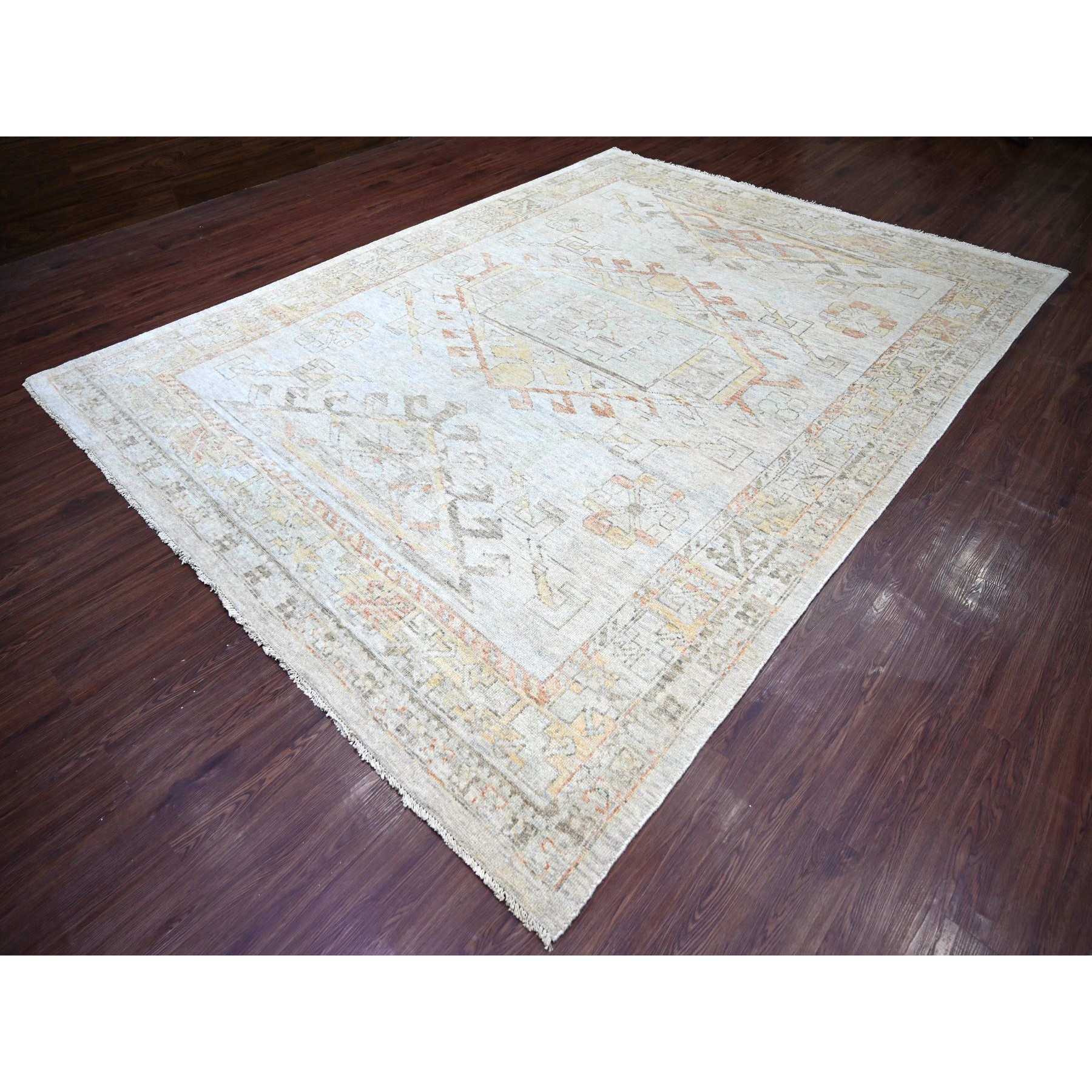 Oushak-And-Peshawar-Hand-Knotted-Rug-119480