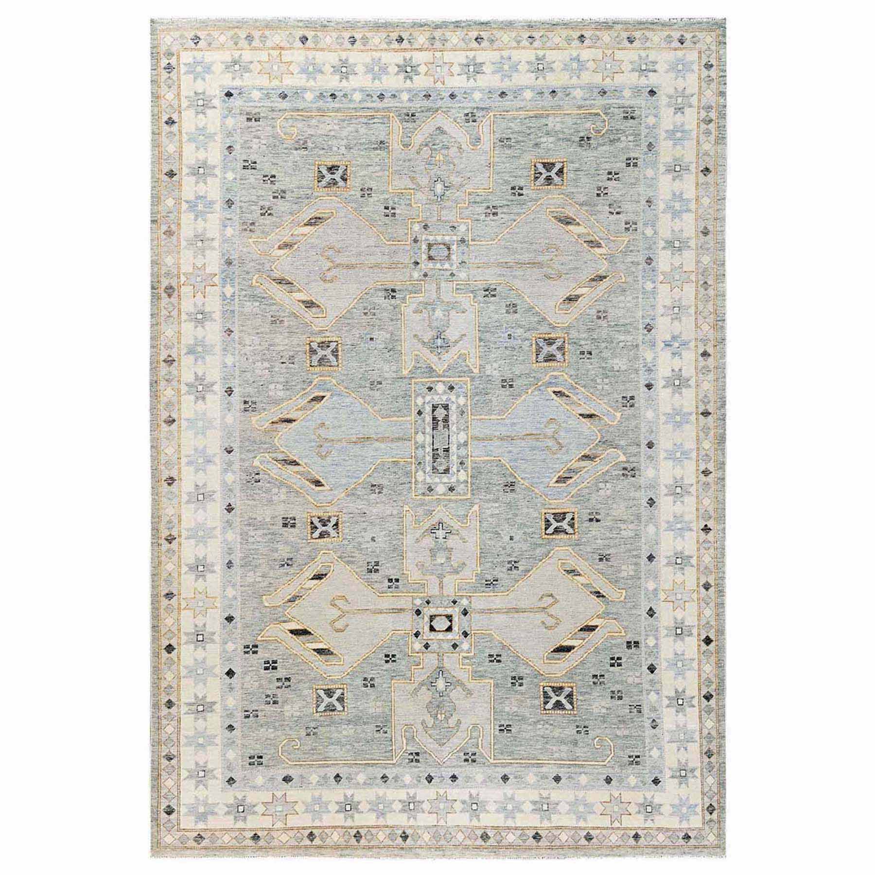 Oushak-And-Peshawar-Hand-Knotted-Rug-12815