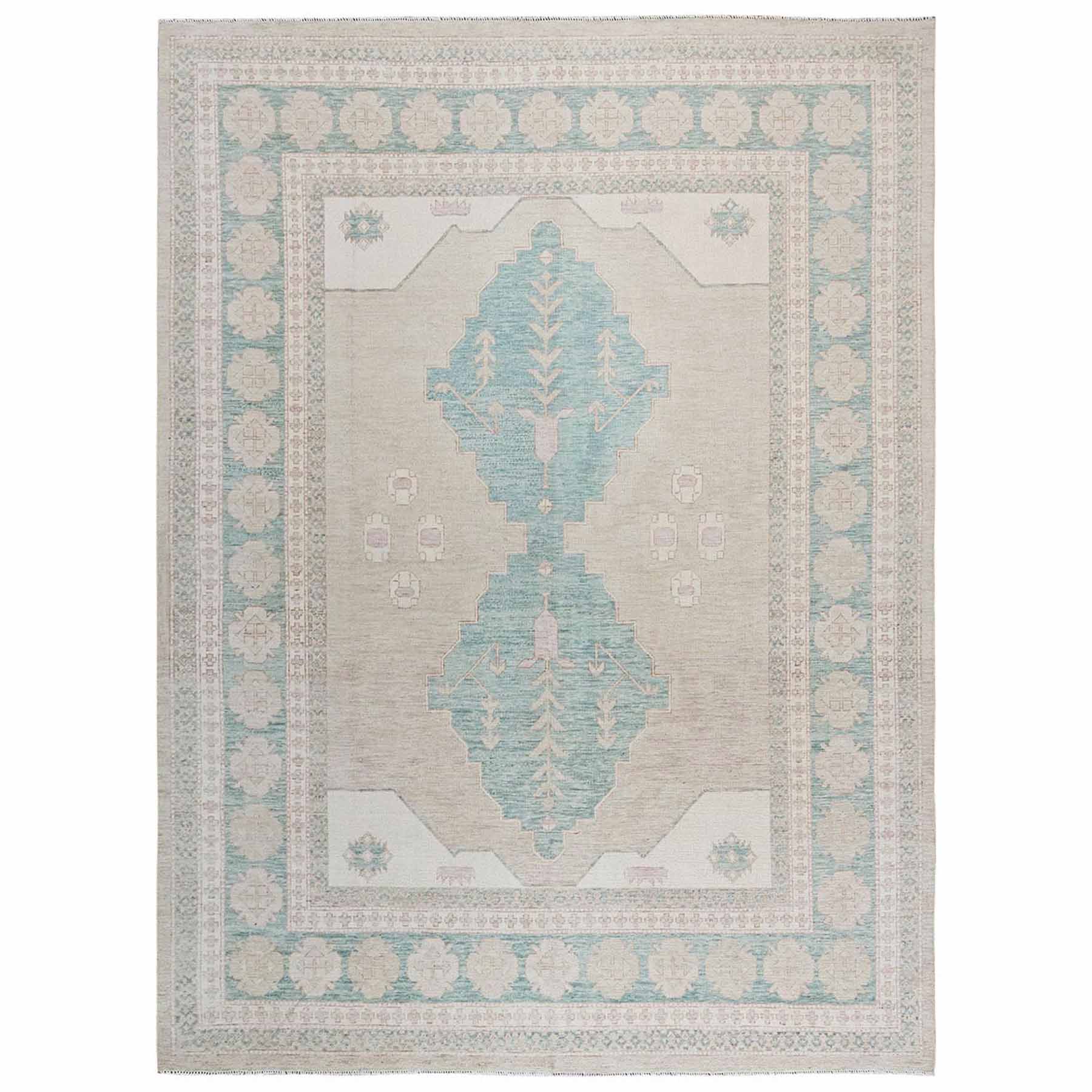 Oushak-And-Peshawar-Hand-Knotted-Rug-13395