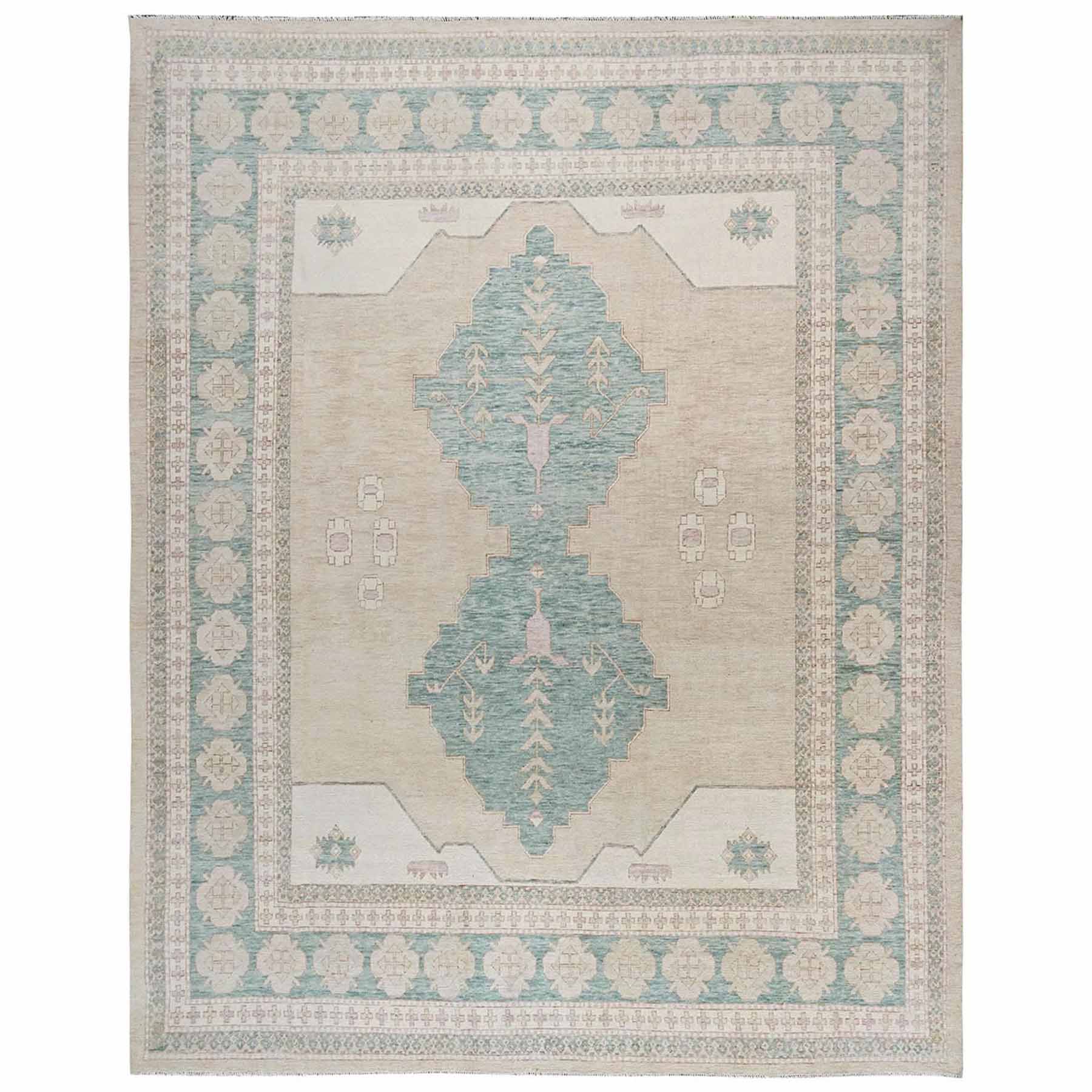 Oushak-And-Peshawar-Hand-Knotted-Rug-13415