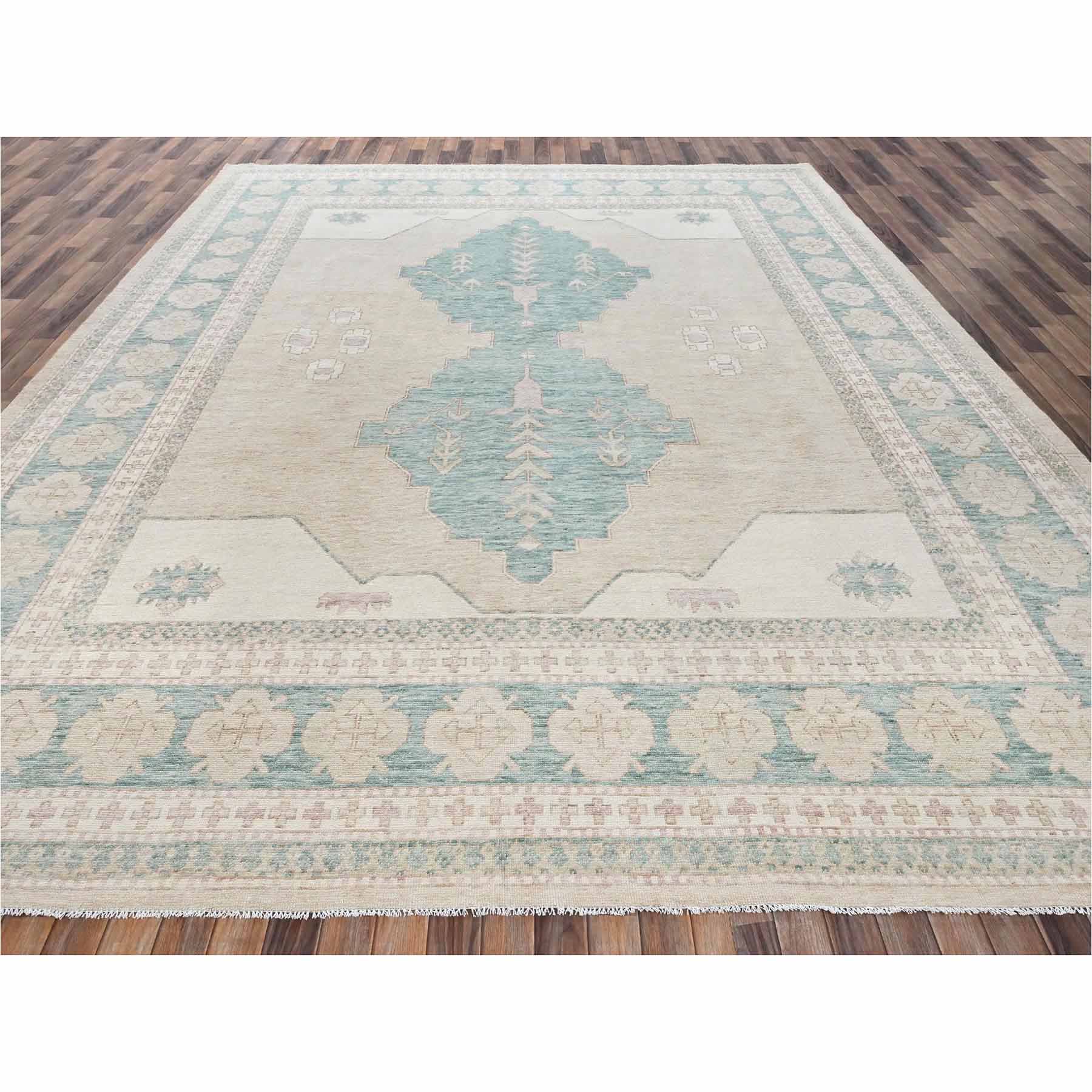 Oushak-And-Peshawar-Hand-Knotted-Rug-13415