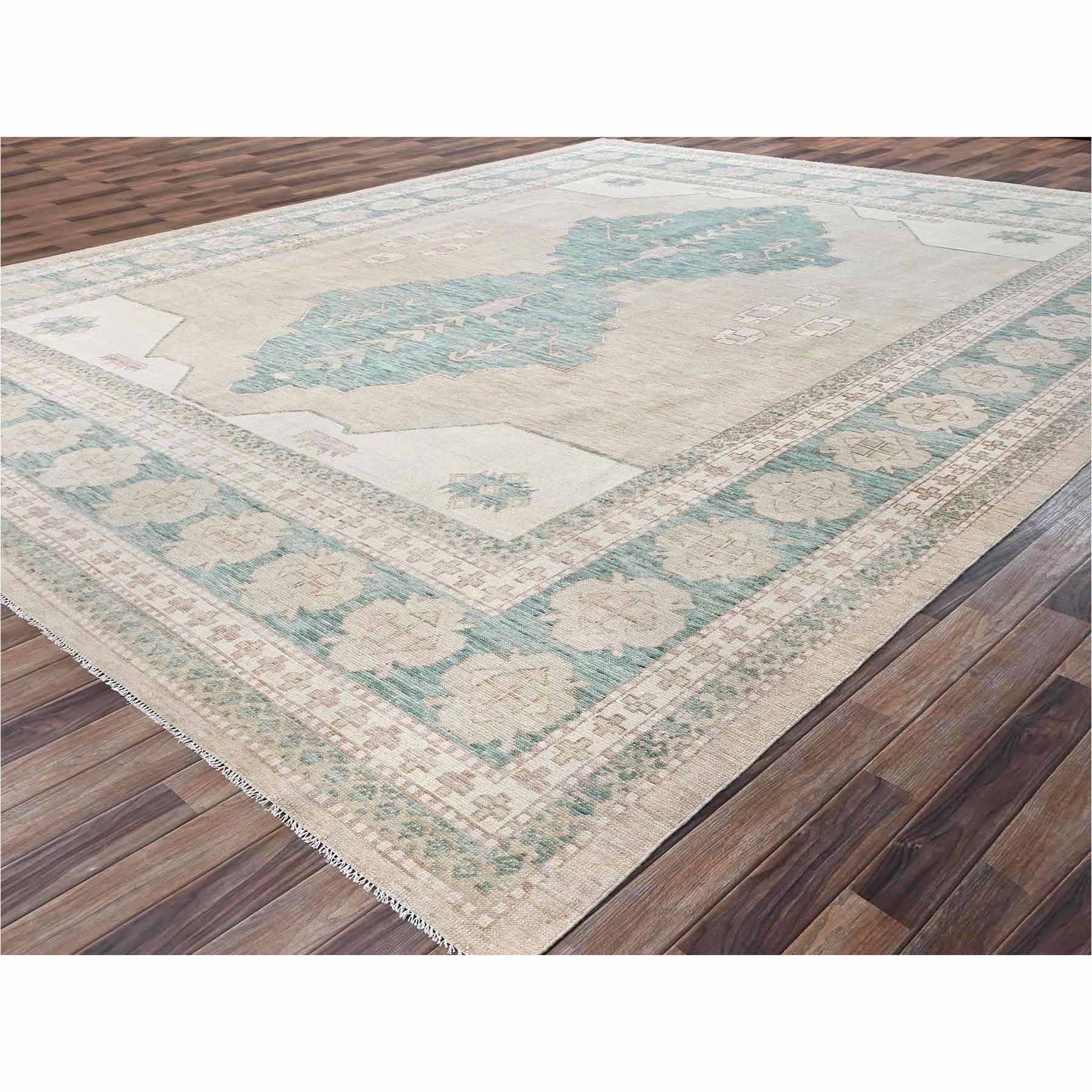 Oushak-And-Peshawar-Hand-Knotted-Rug-13415
