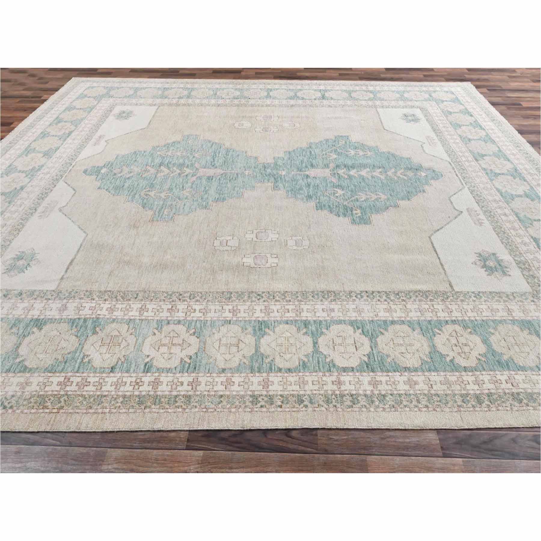 Oushak-And-Peshawar-Hand-Knotted-Rug-13415
