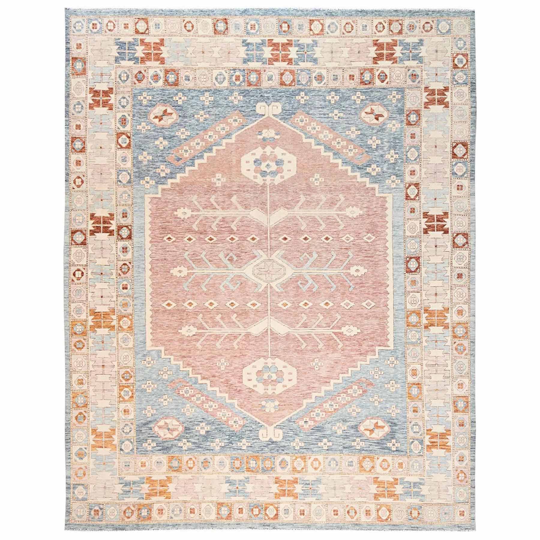 Oushak-And-Peshawar-Hand-Knotted-Rug-13510
