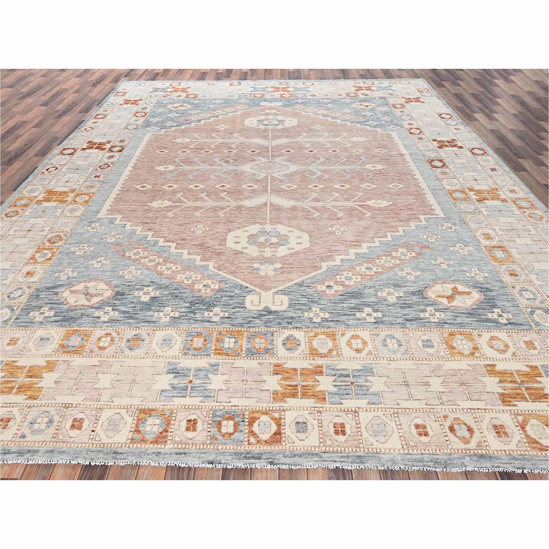 Oushak-And-Peshawar-Hand-Knotted-Rug-13510