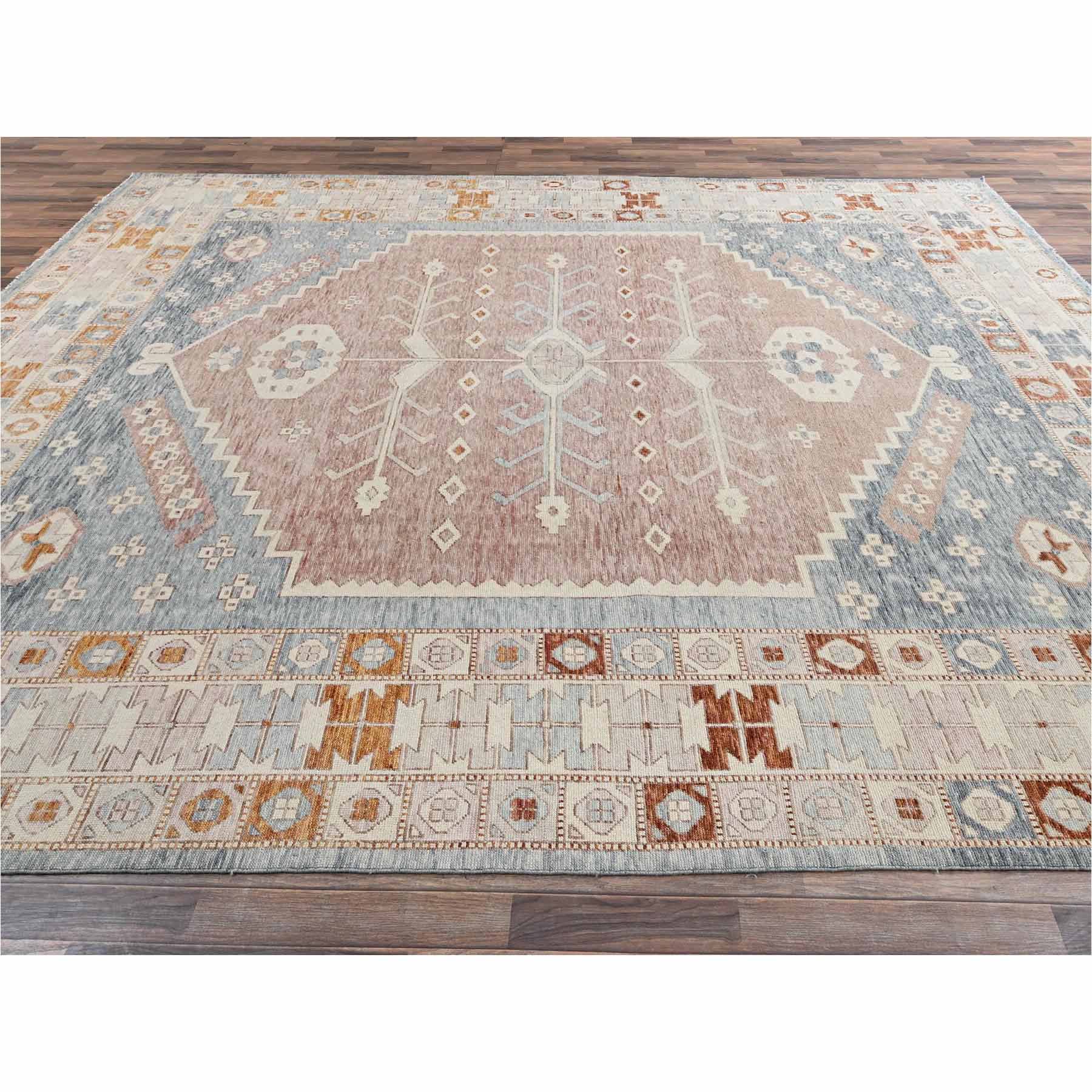 Oushak-And-Peshawar-Hand-Knotted-Rug-13510