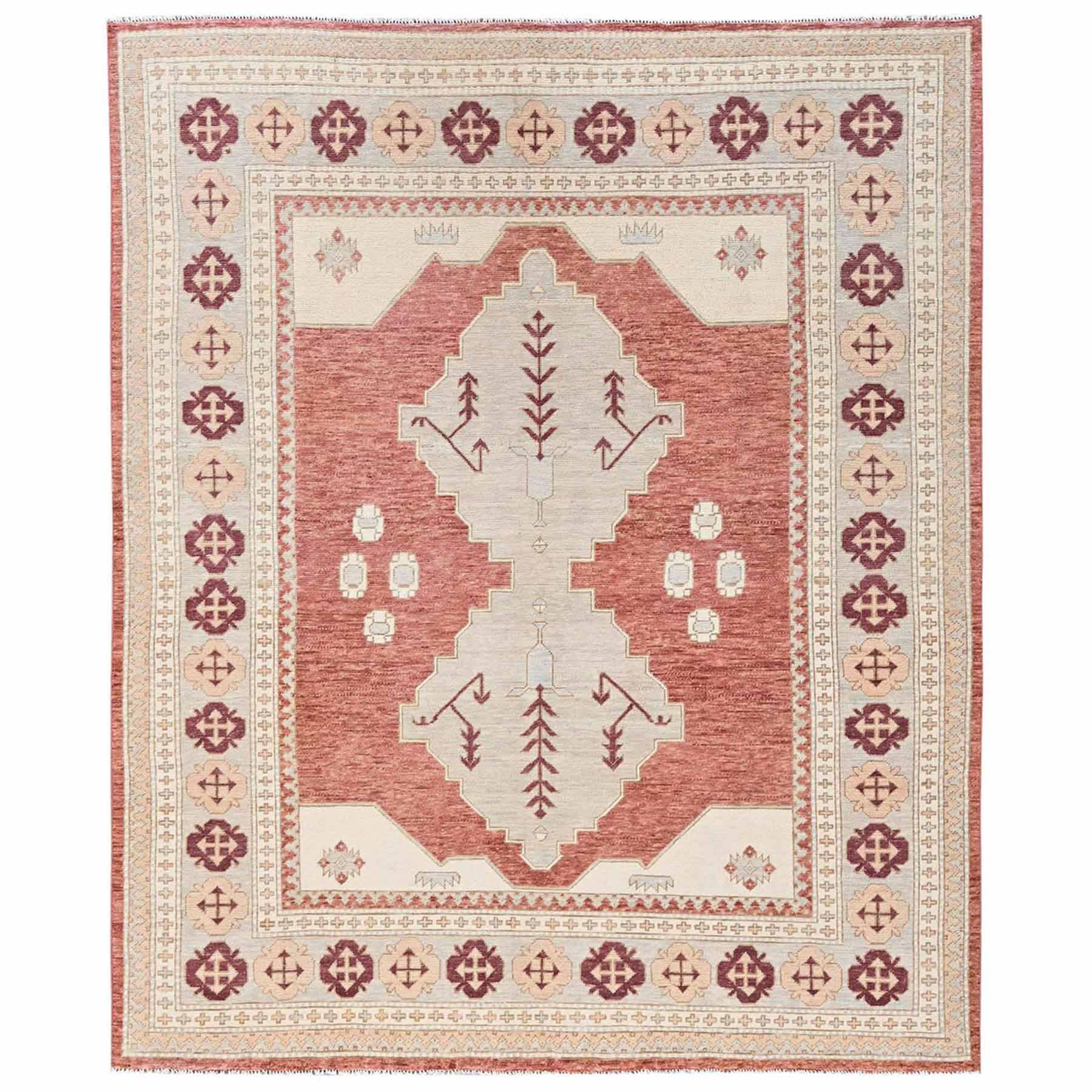 Oushak-And-Peshawar-Hand-Knotted-Rug-13545