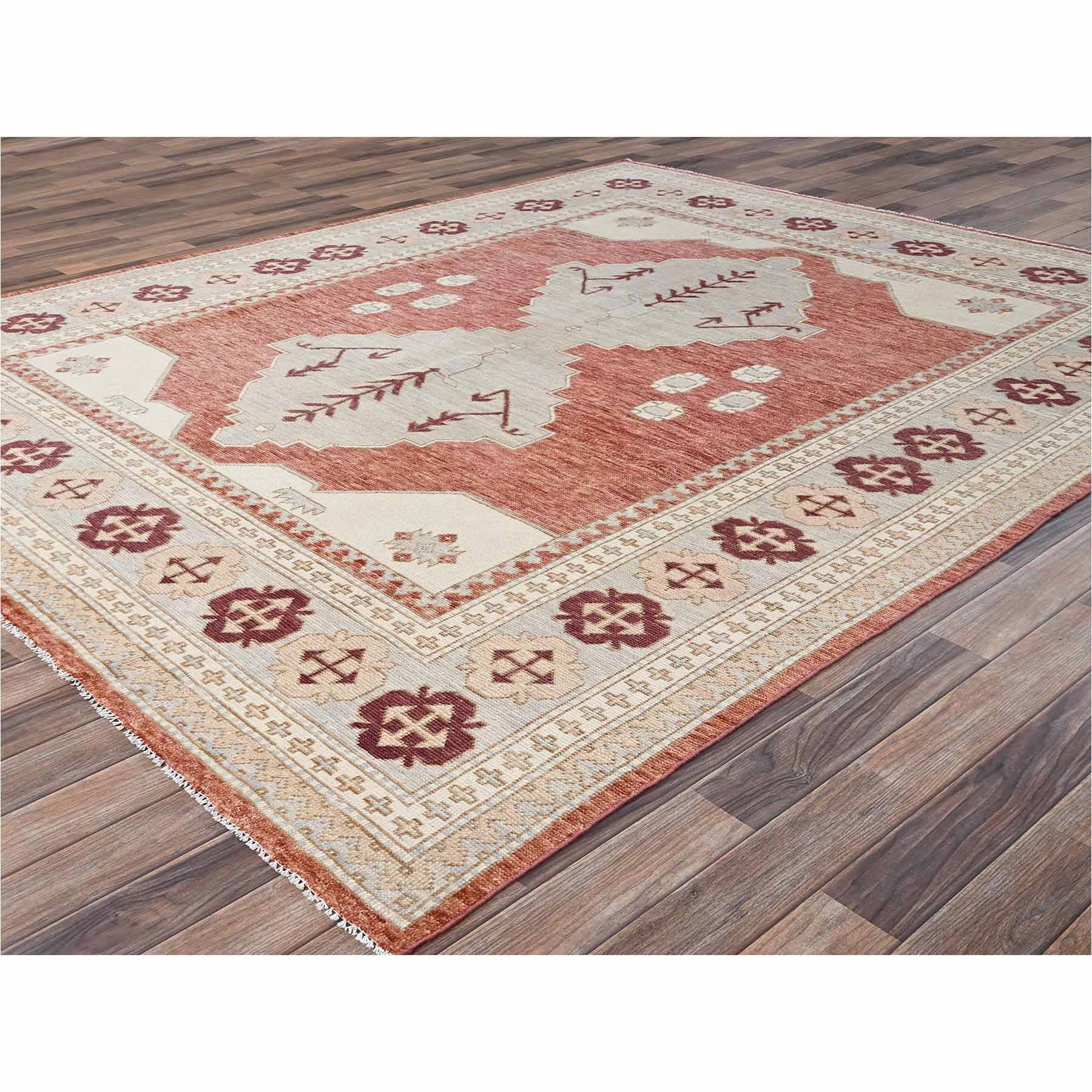 Oushak-And-Peshawar-Hand-Knotted-Rug-13545
