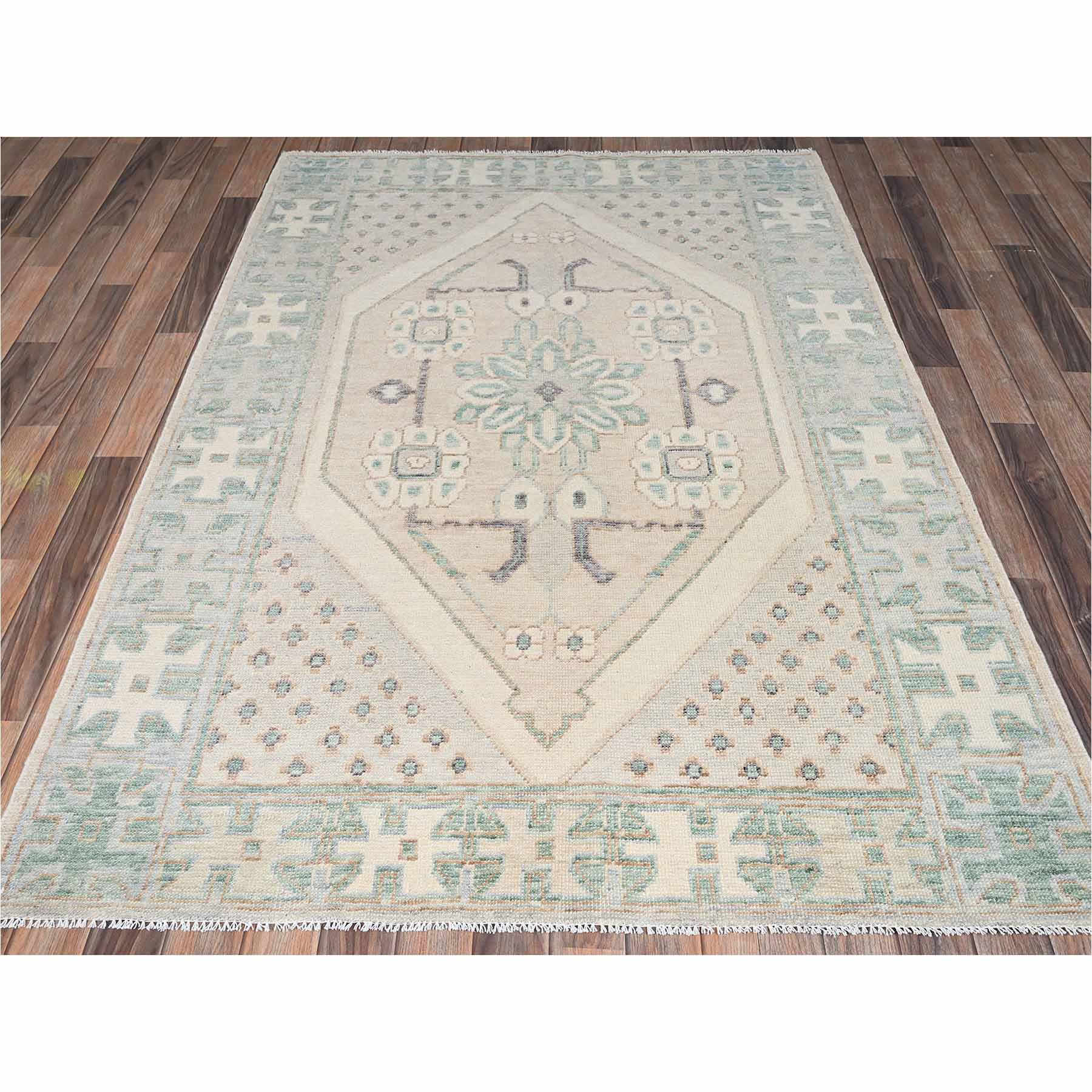 Oushak-And-Peshawar-Hand-Knotted-Rug-13580