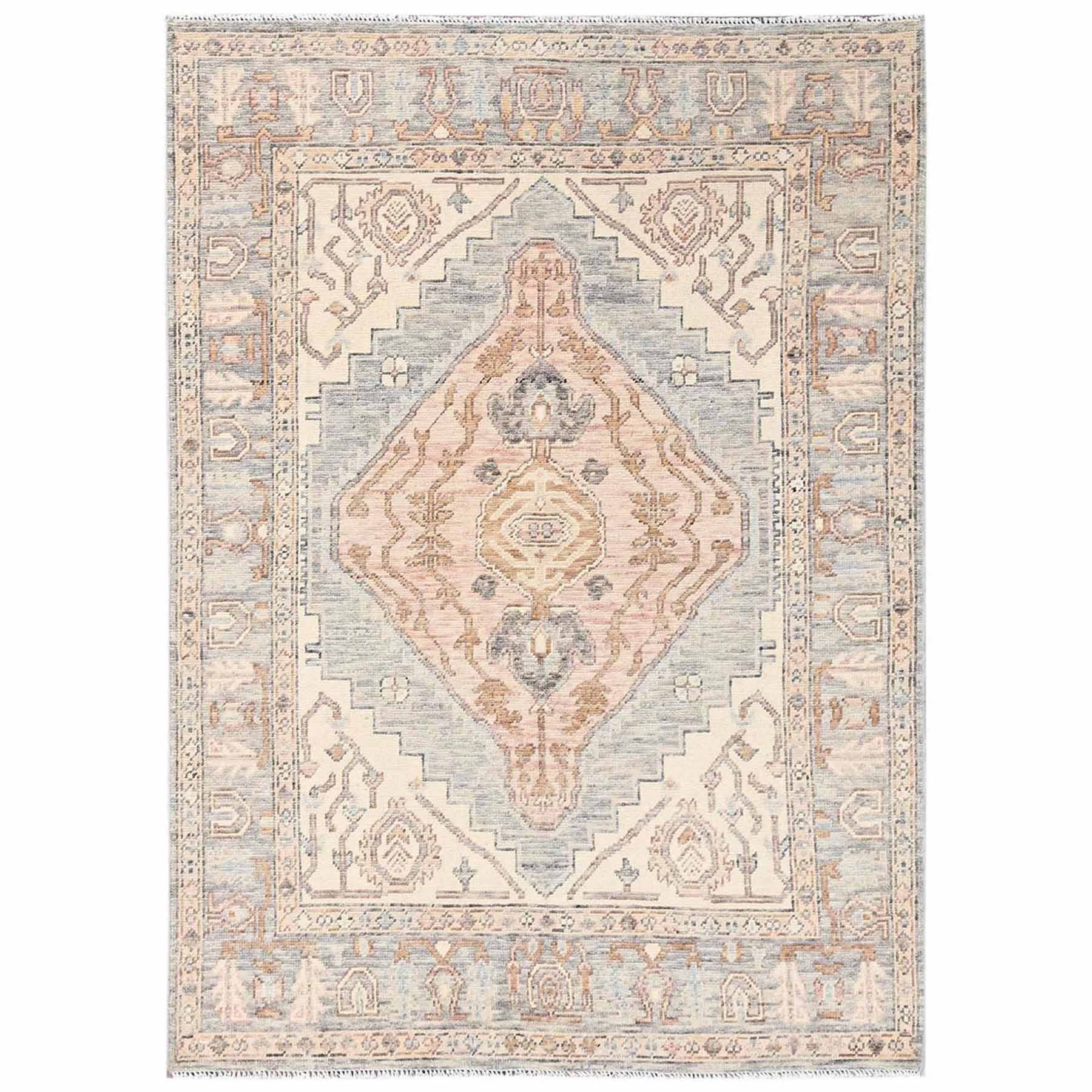 Oushak-And-Peshawar-Hand-Knotted-Rug-13585