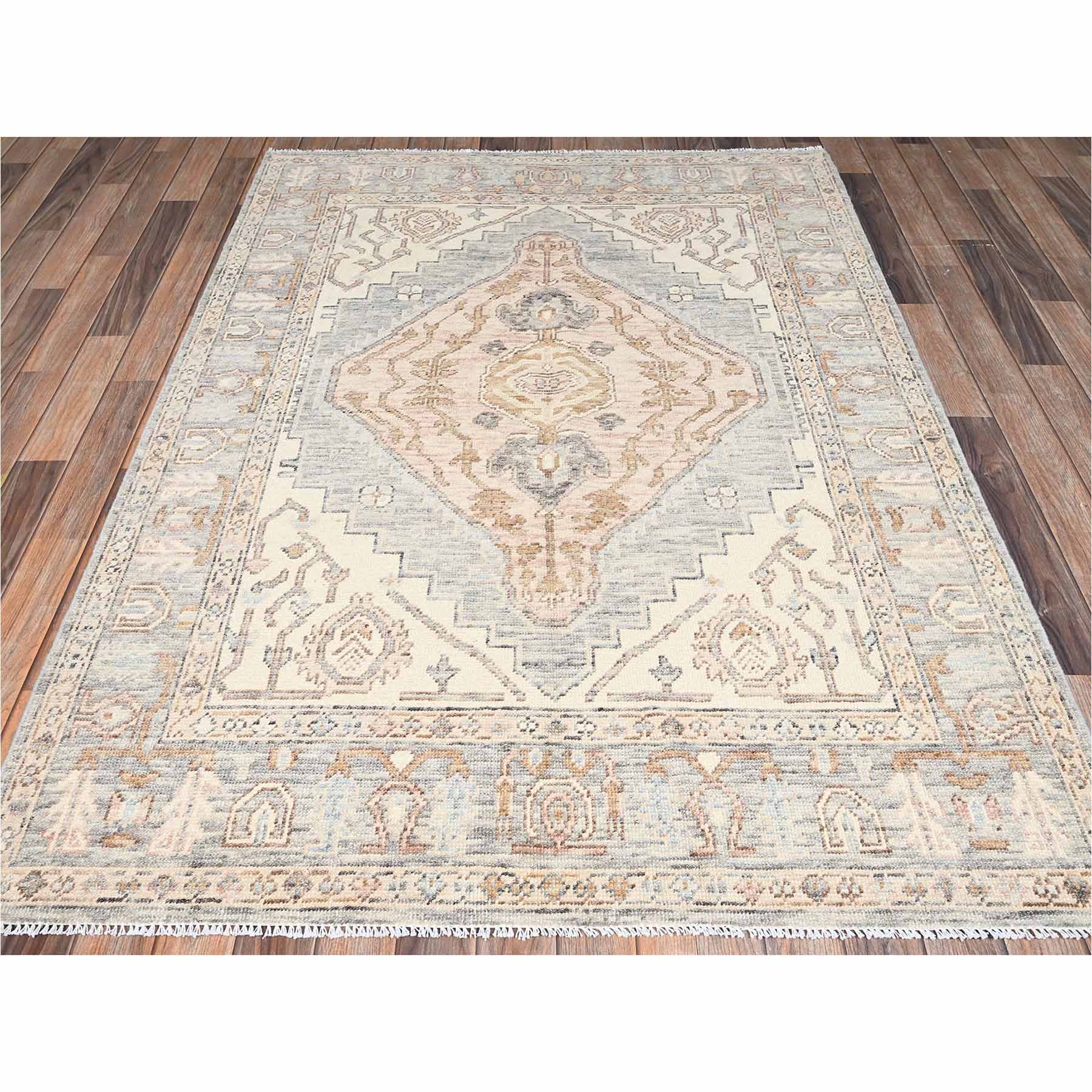 Oushak-And-Peshawar-Hand-Knotted-Rug-13585