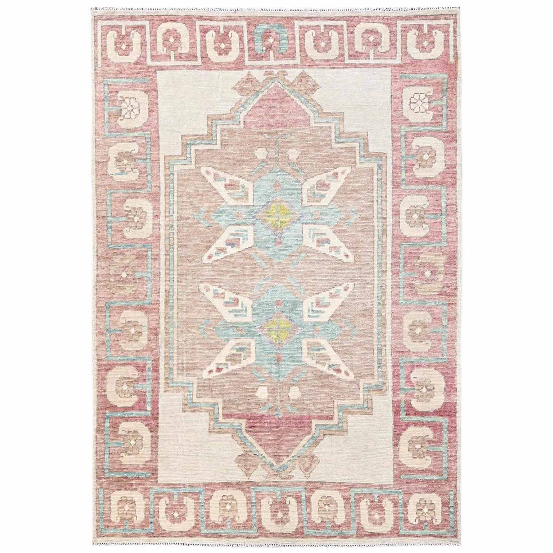 Oushak-And-Peshawar-Hand-Knotted-Rug-13605