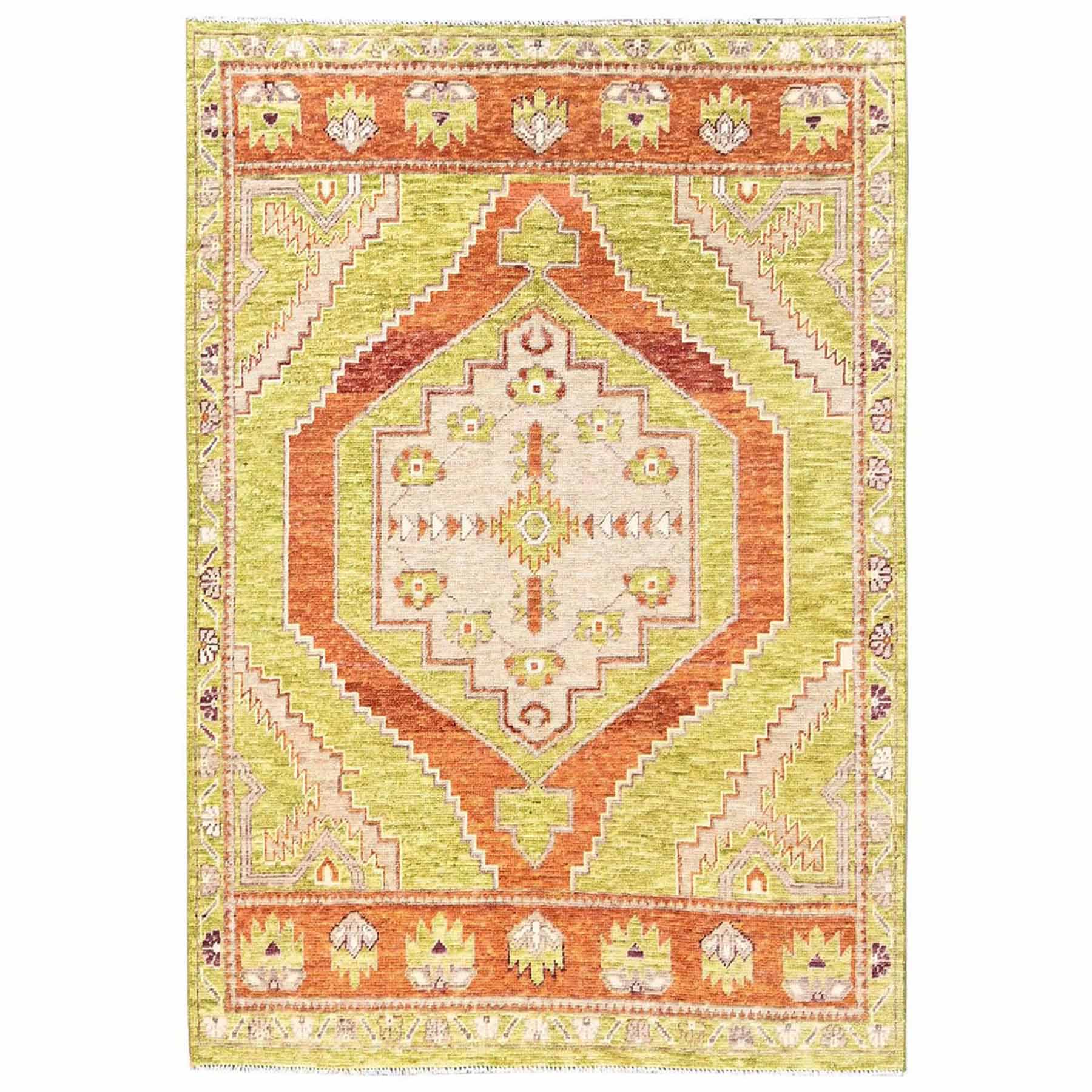 Oushak-And-Peshawar-Hand-Knotted-Rug-13835