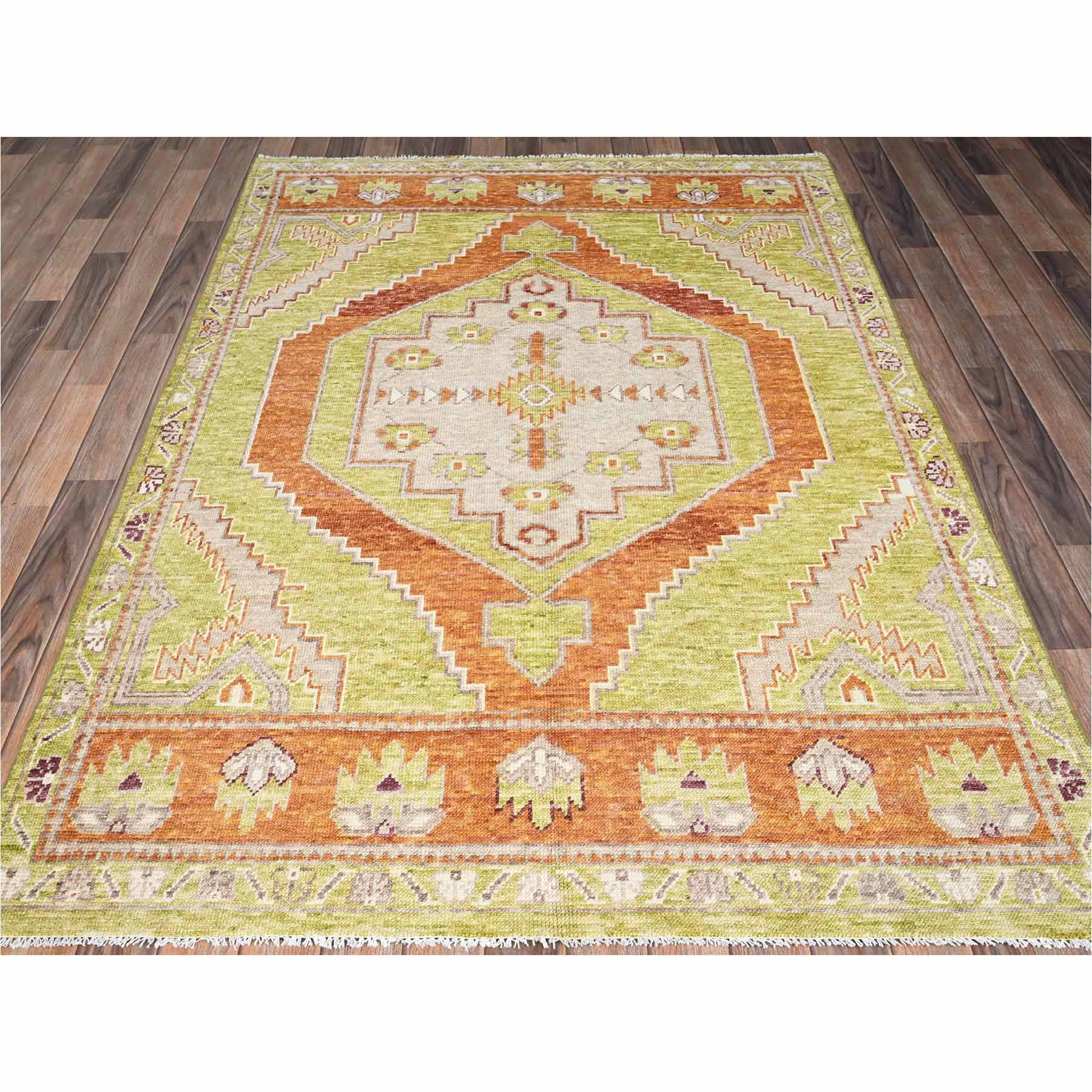 Oushak-And-Peshawar-Hand-Knotted-Rug-13835