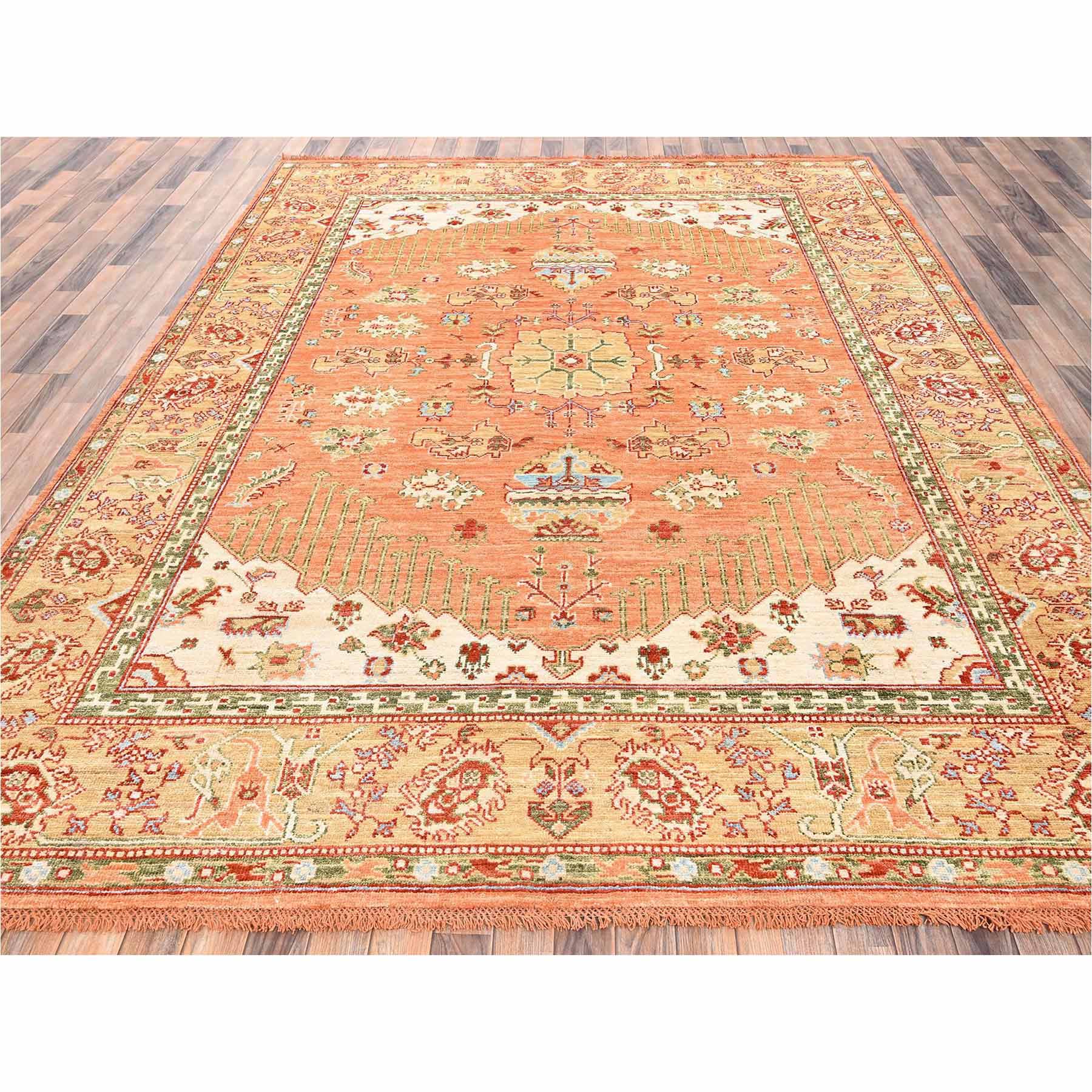 Oushak-And-Peshawar-Hand-Knotted-Rug-13880