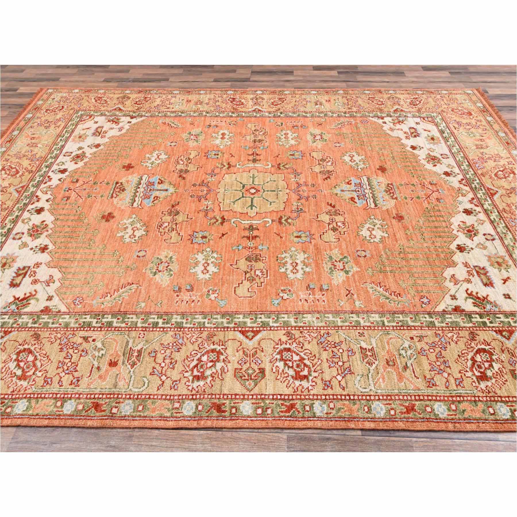 Oushak-And-Peshawar-Hand-Knotted-Rug-13880