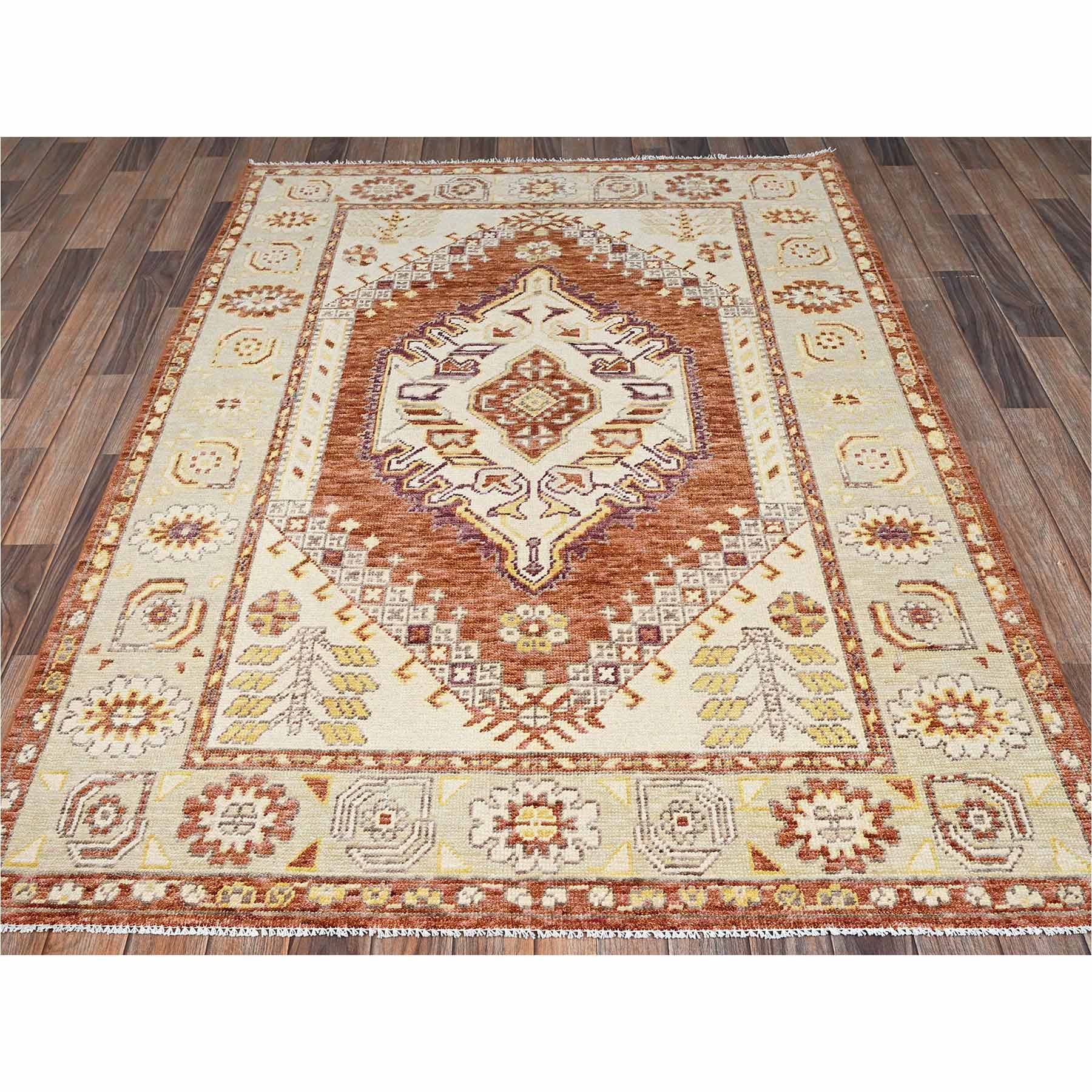 Oushak-And-Peshawar-Hand-Knotted-Rug-13930