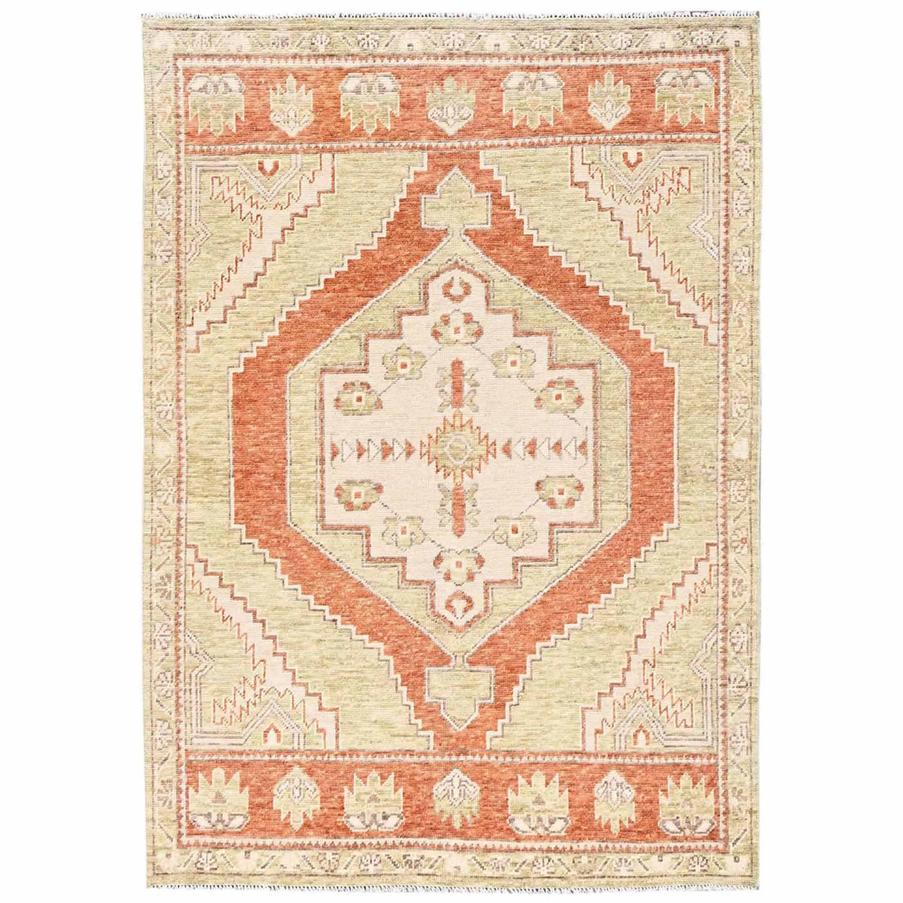 Oushak-And-Peshawar-Hand-Knotted-Rug-13980