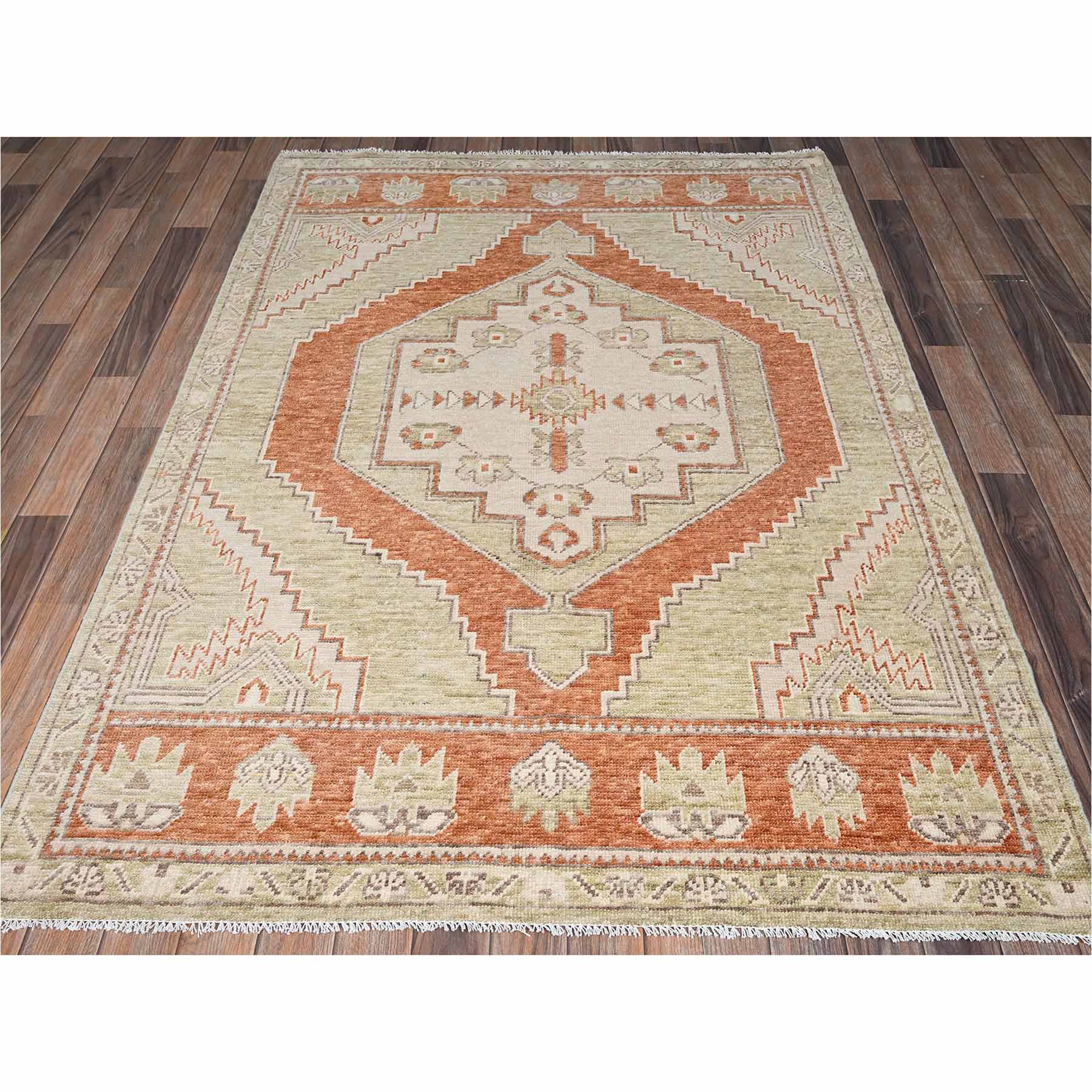 Oushak-And-Peshawar-Hand-Knotted-Rug-13980
