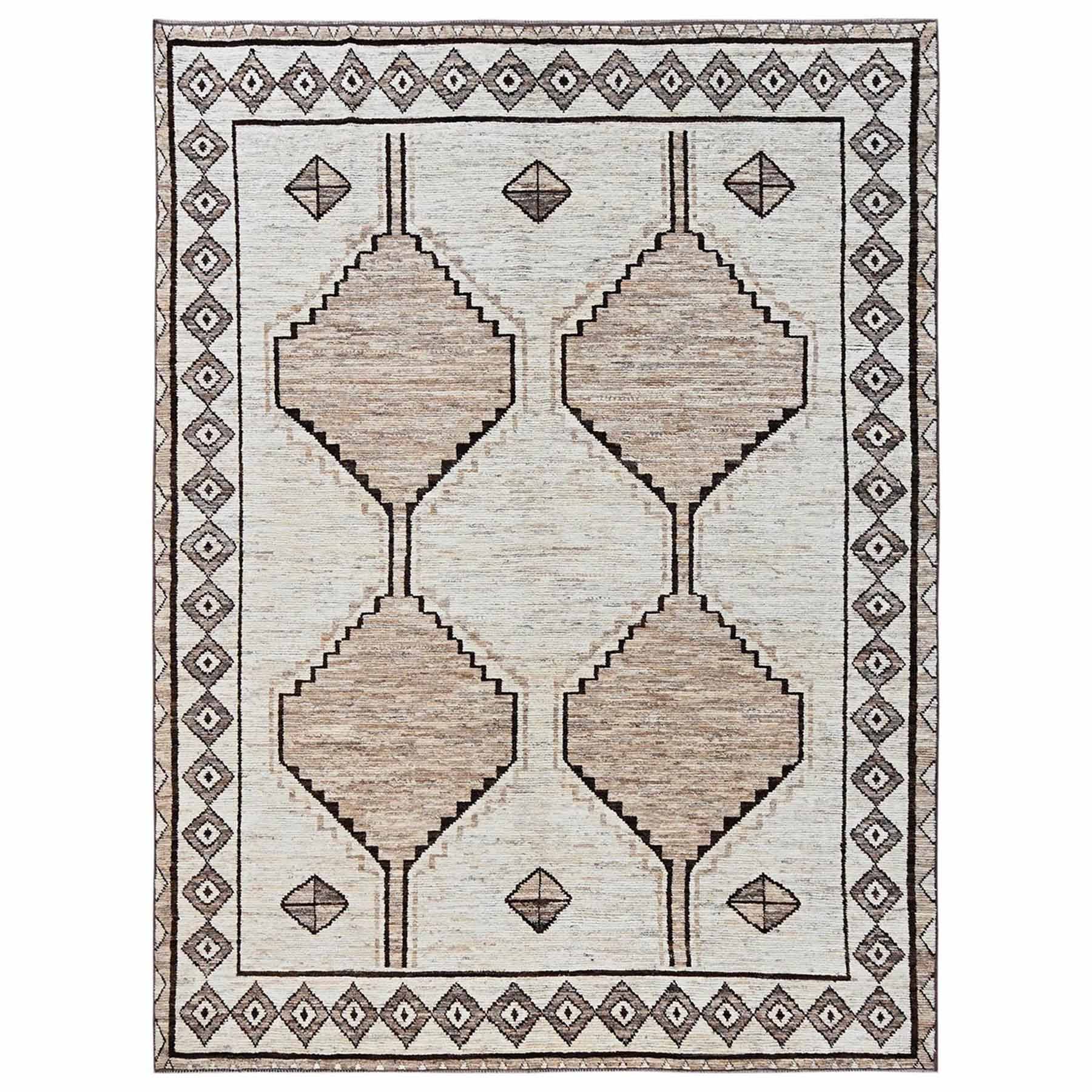 Tribal-Geometric-Hand-Knotted-Rug-12540